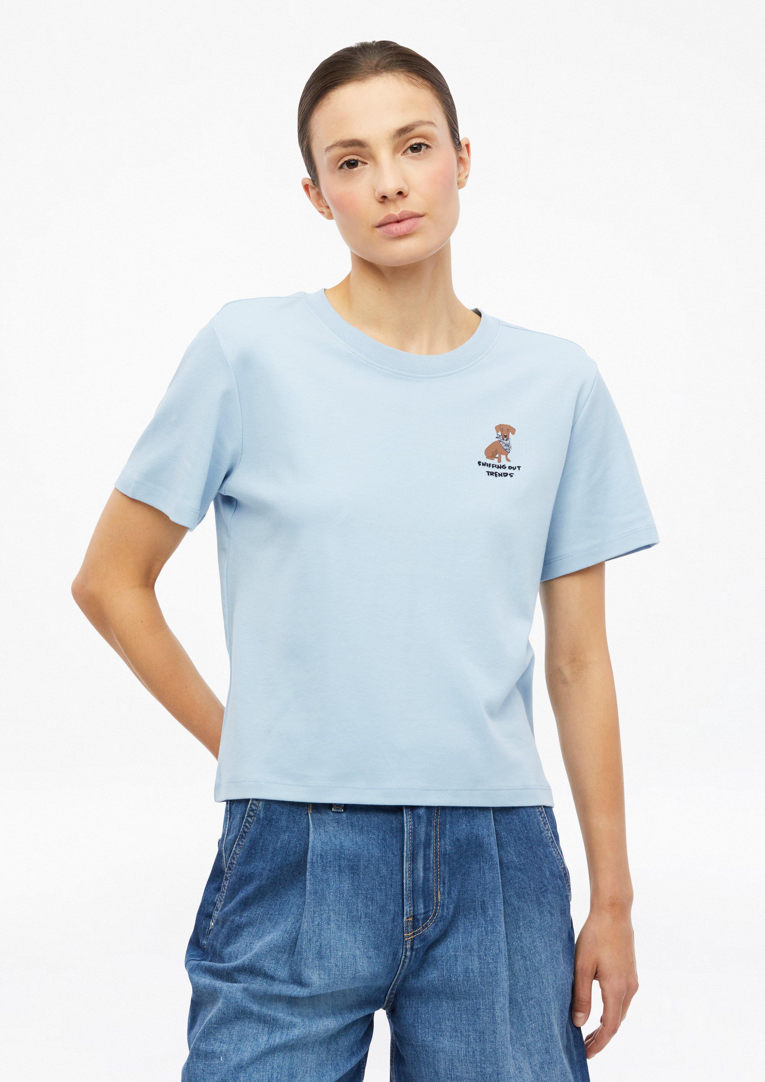 Damen Verkürztes T-Shirt mit Print und Stickerei in  von s.Oliver