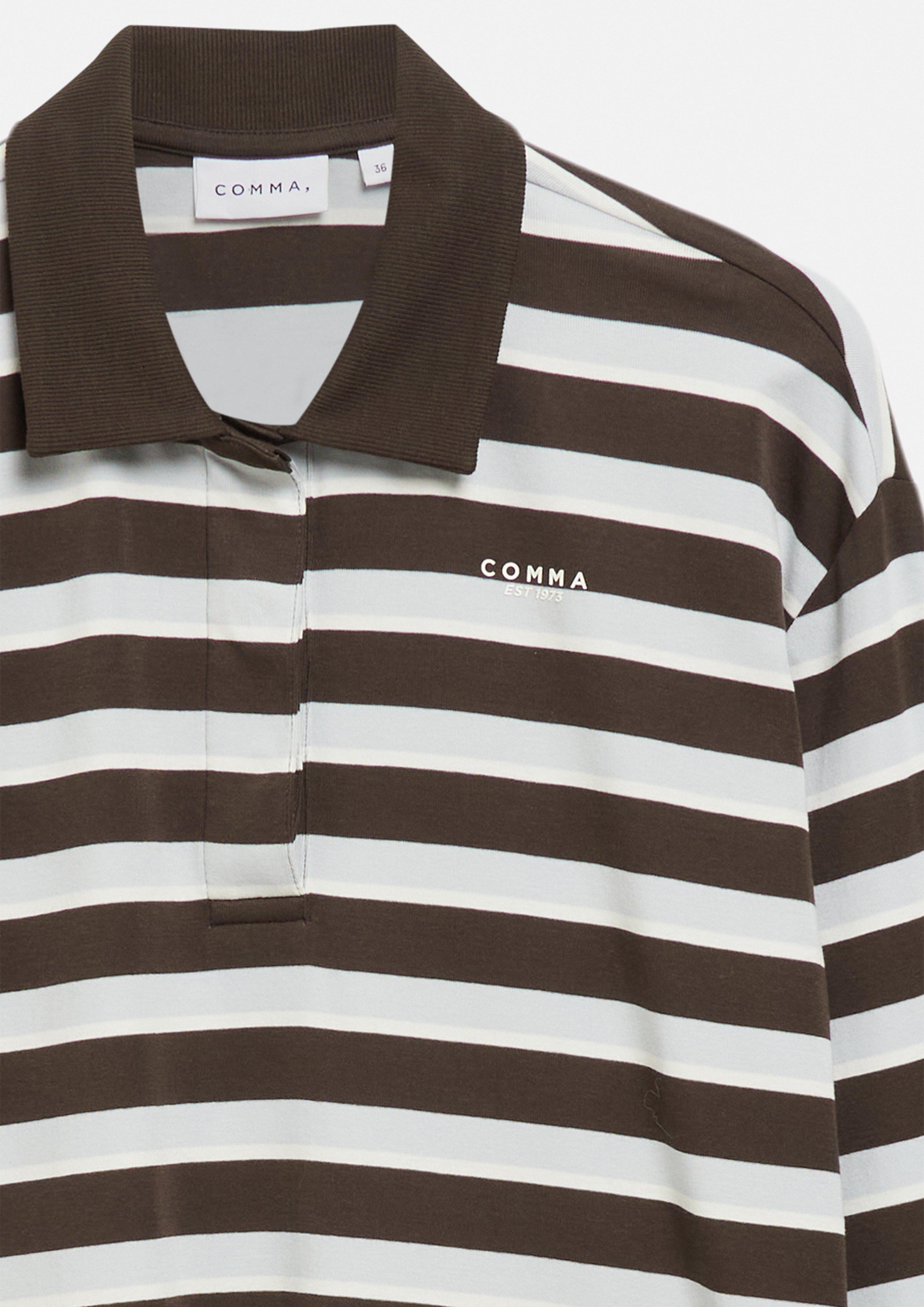 Poloshirt mit Streifen in weiß von COMMA