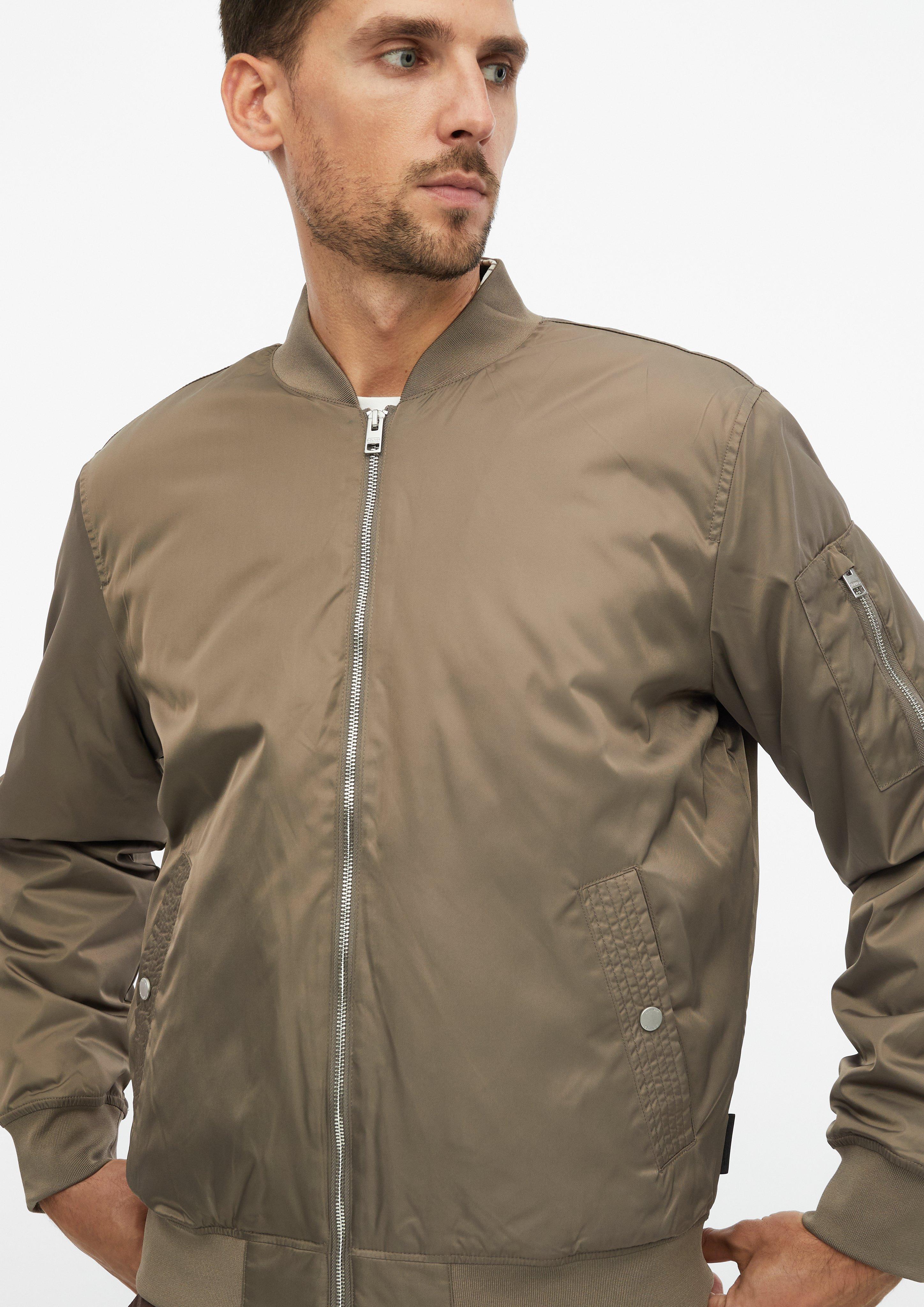 Herren Nylon-Blouson mit Zip-Details in braun von s.Oliver