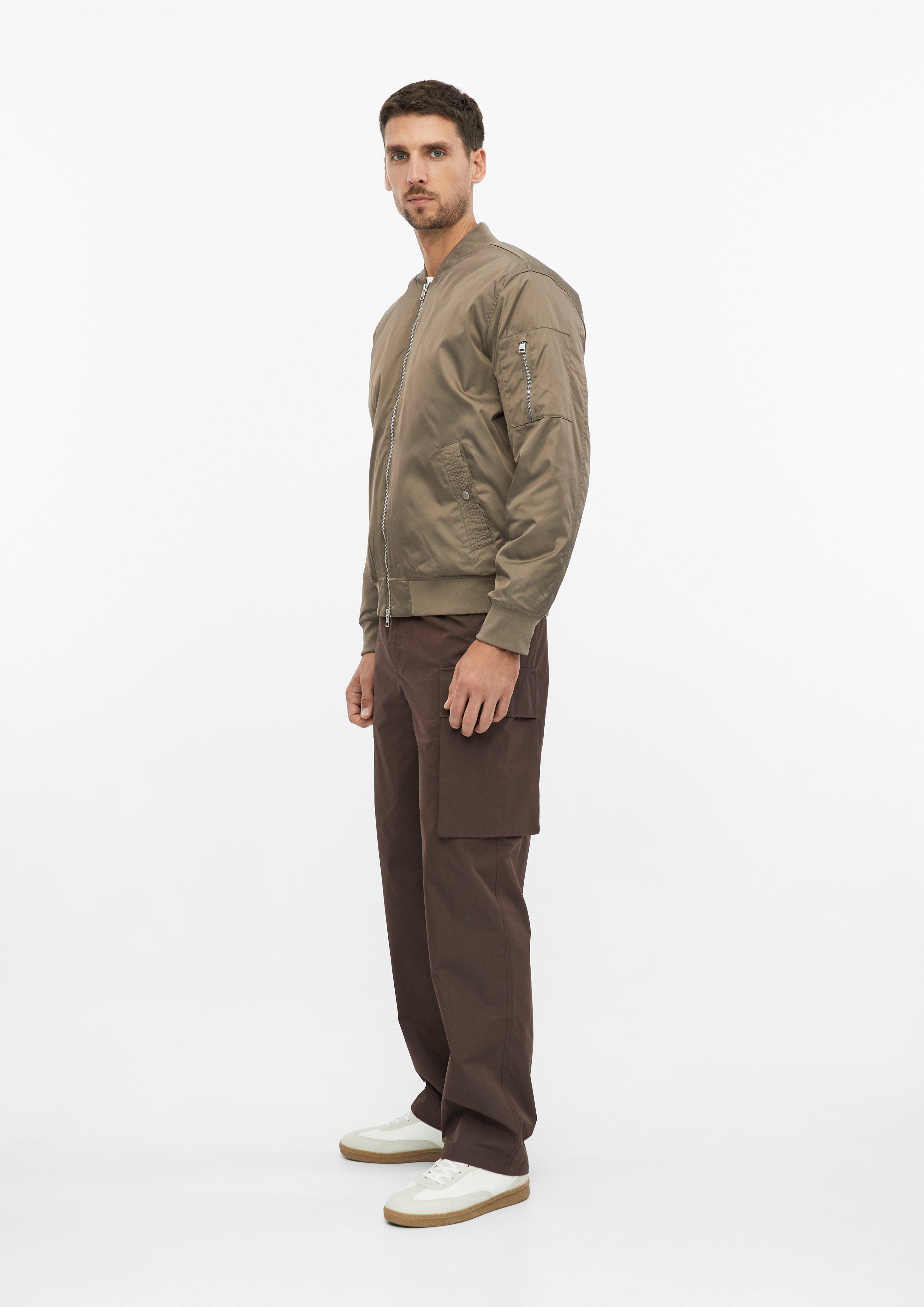Herren Nylon-Blouson mit Zip-Details in braun von s.Oliver