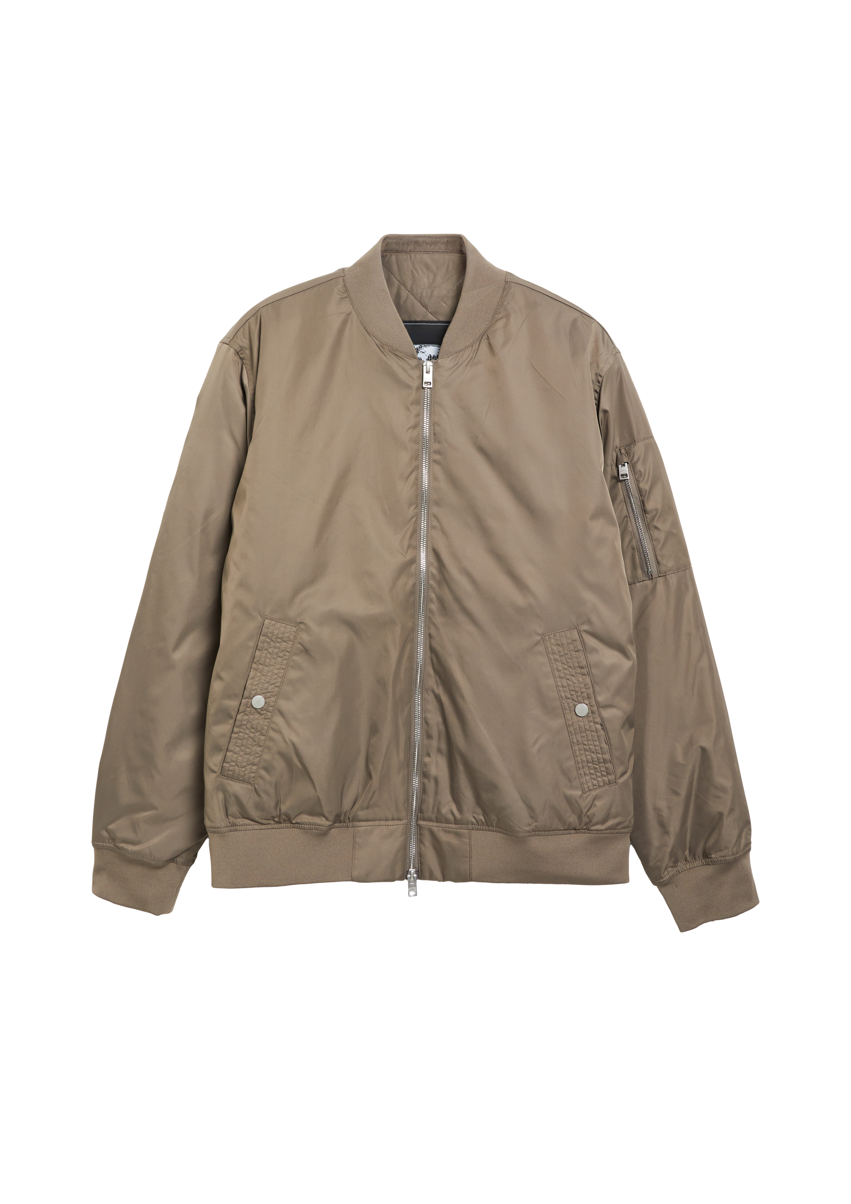 Nylon blouson met ritsdetails