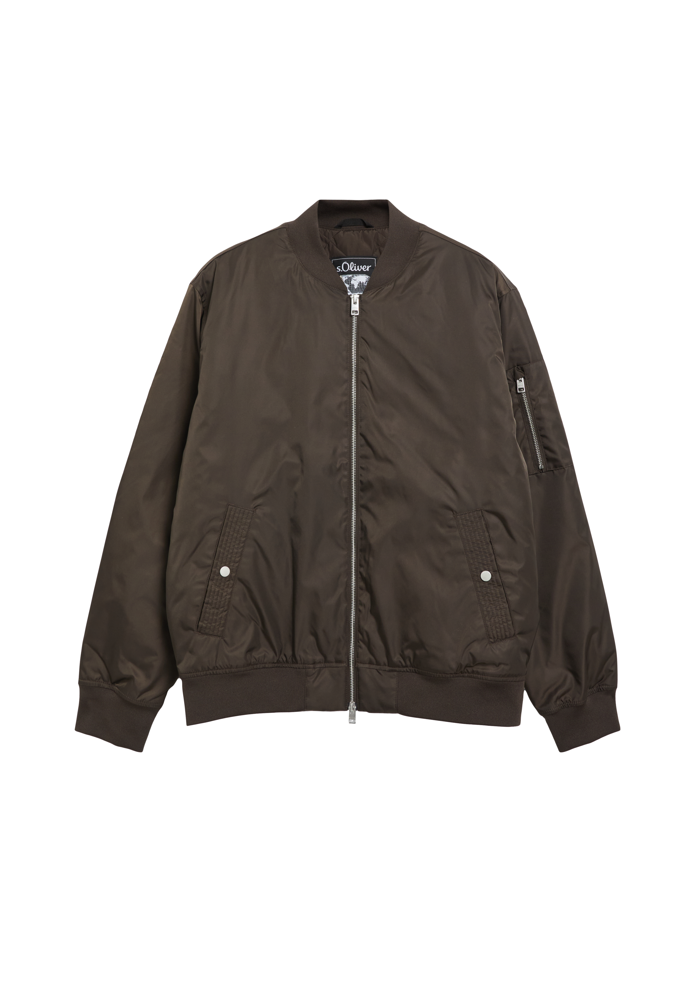 Nylon blouson met ritsdetails