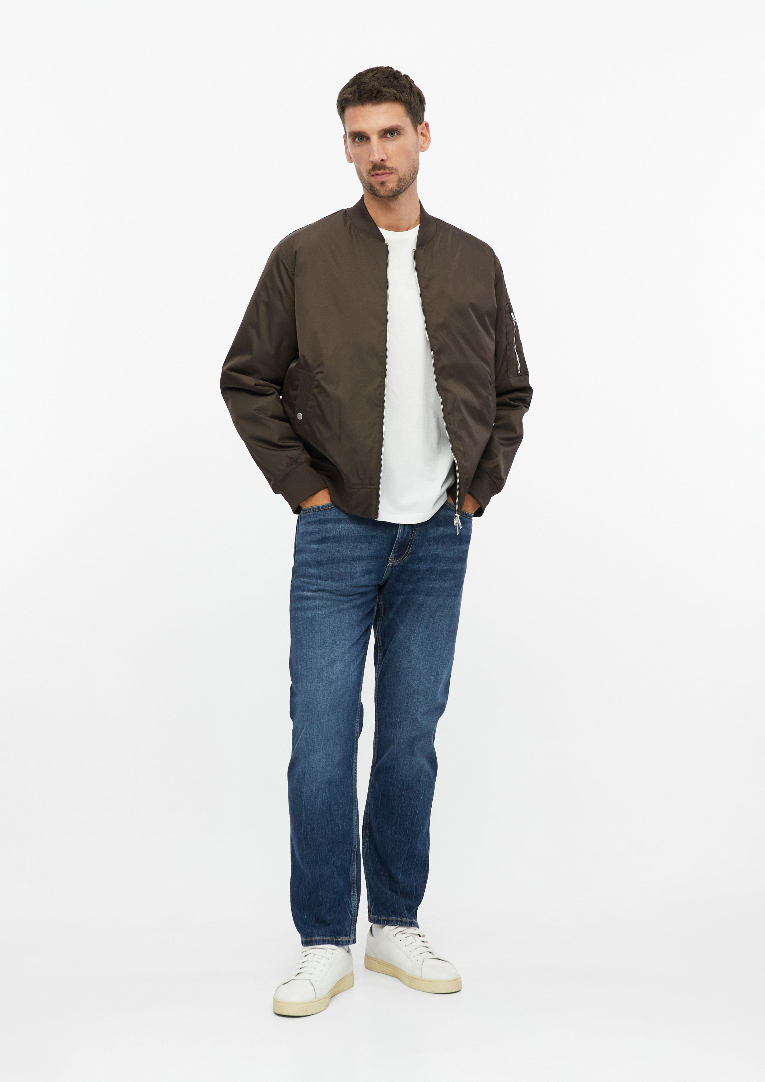 Herren Nylon-Blouson mit Zip-Details in braun von s.Oliver