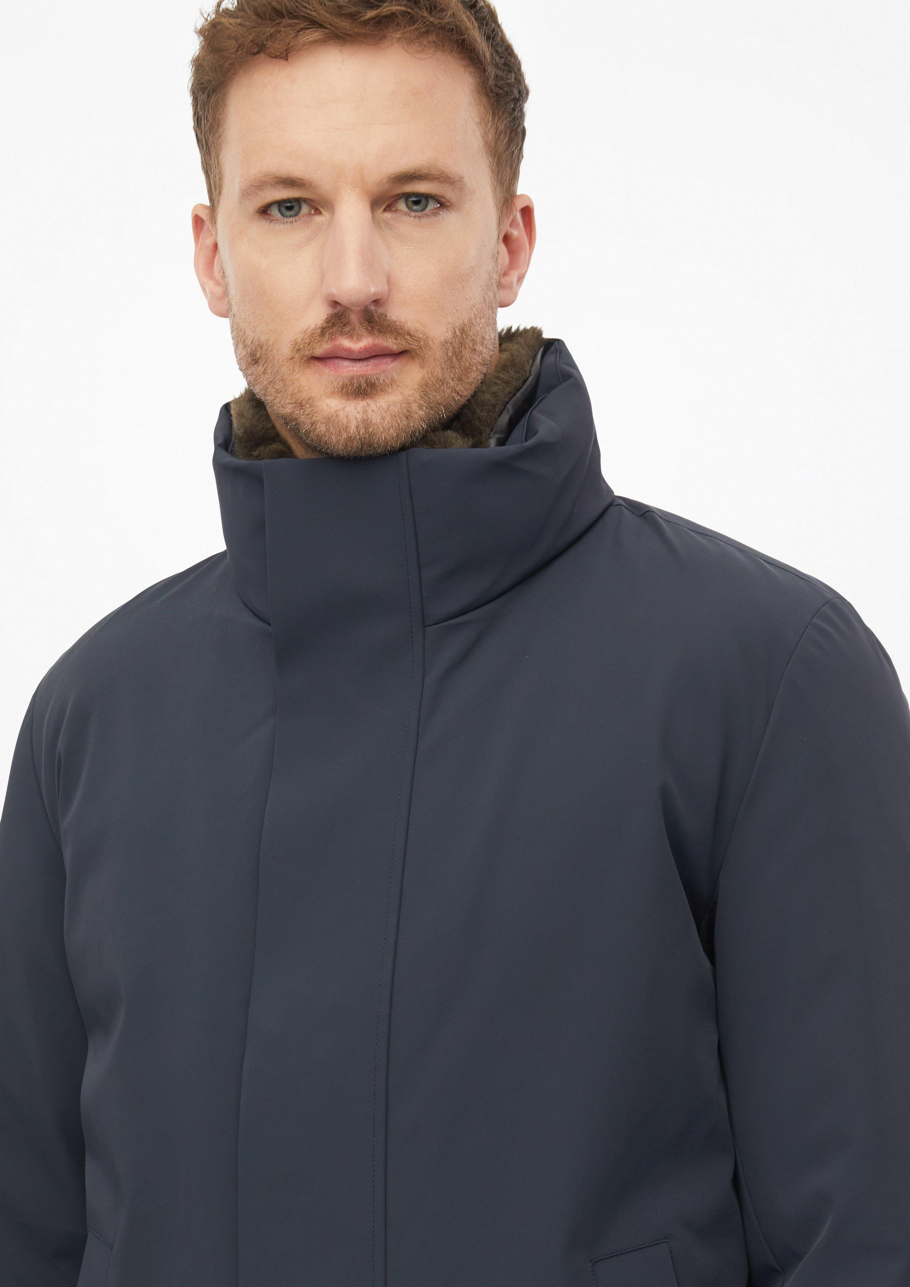 Men High-quality parka with faux fur and Thermore® insulation in blue by s.Oliver BLACK LABEL