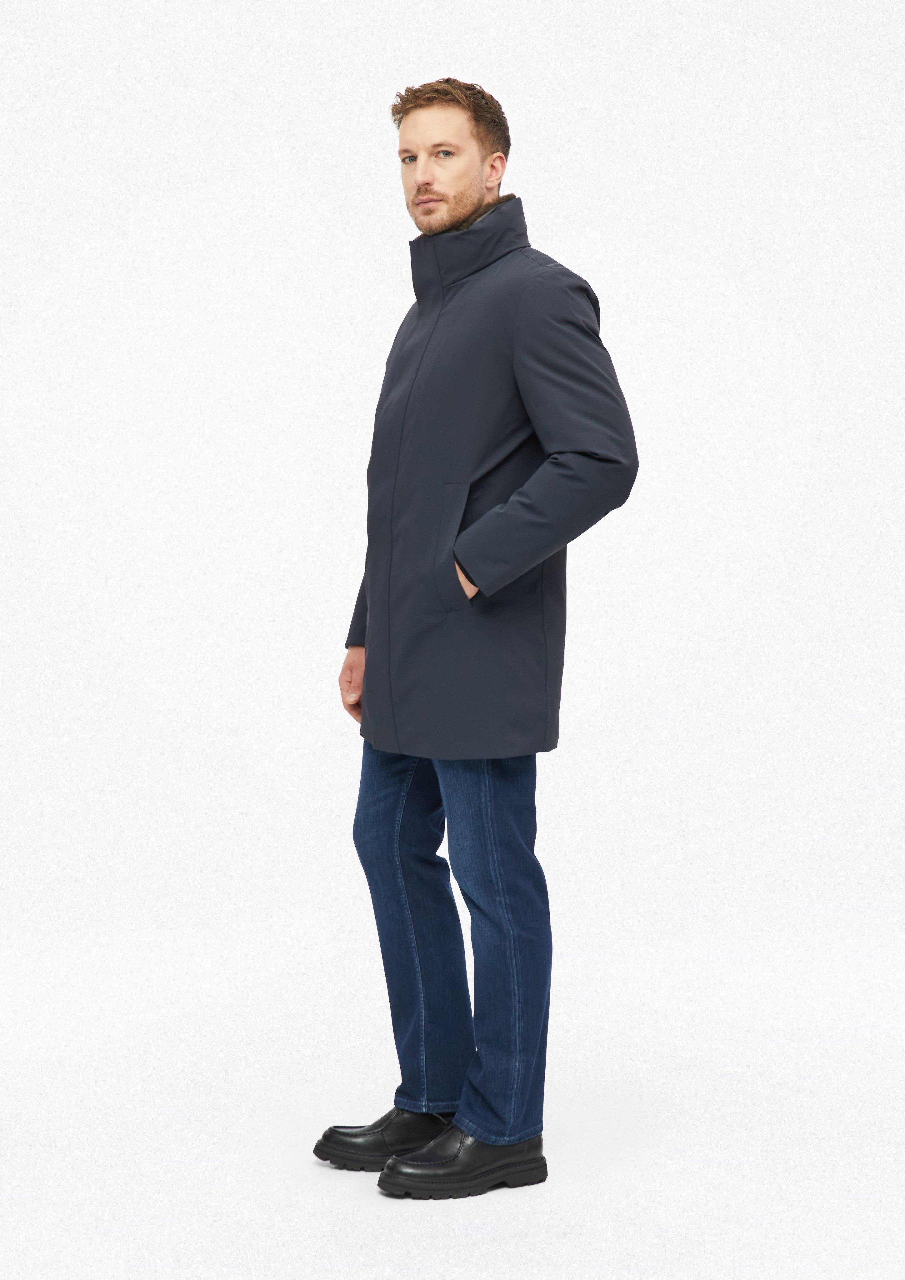 Men High-quality parka with faux fur and Thermore® insulation in blue by s.Oliver BLACK LABEL