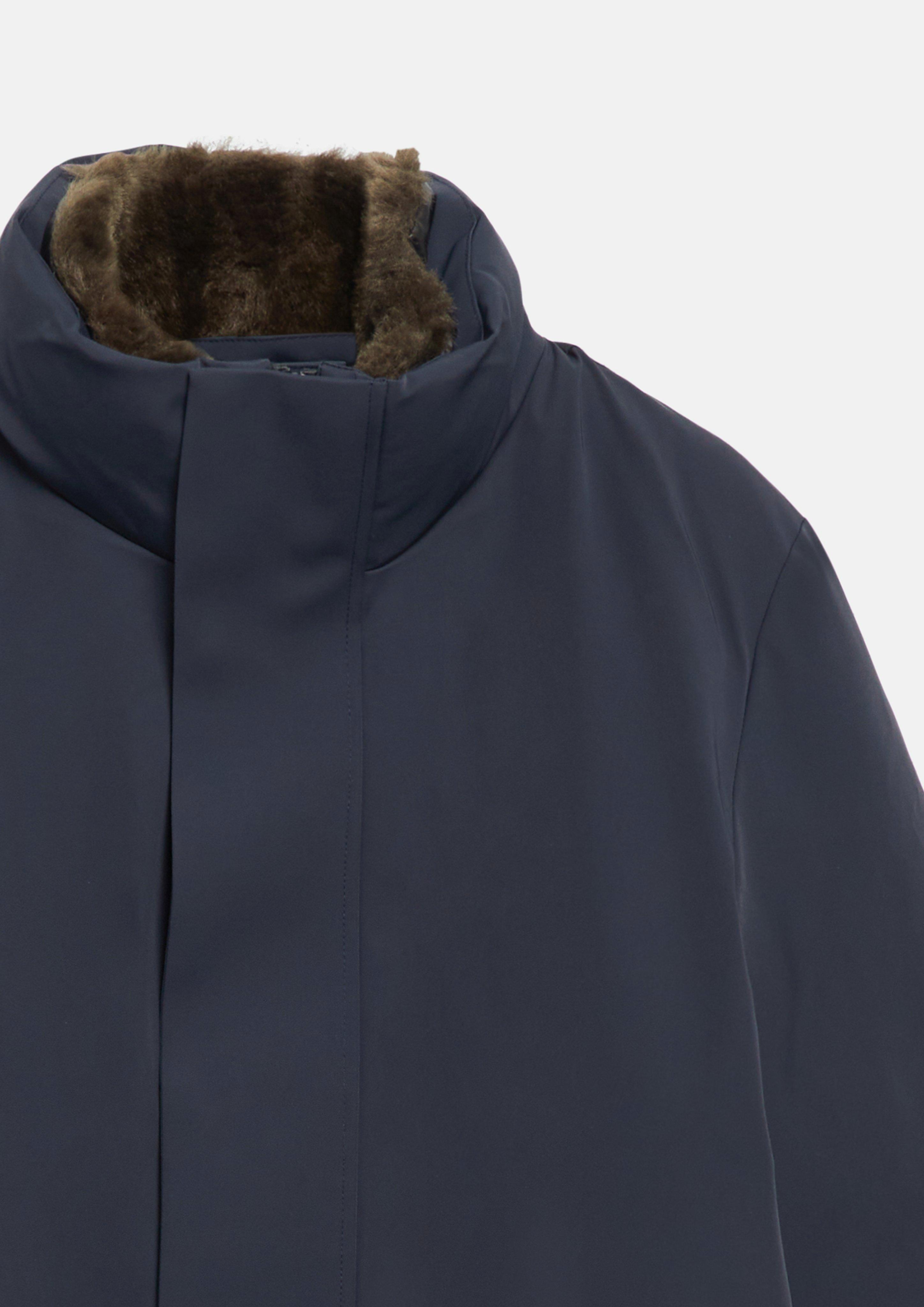 Men High-quality parka with faux fur and Thermore® insulation in blue by s.Oliver BLACK LABEL
