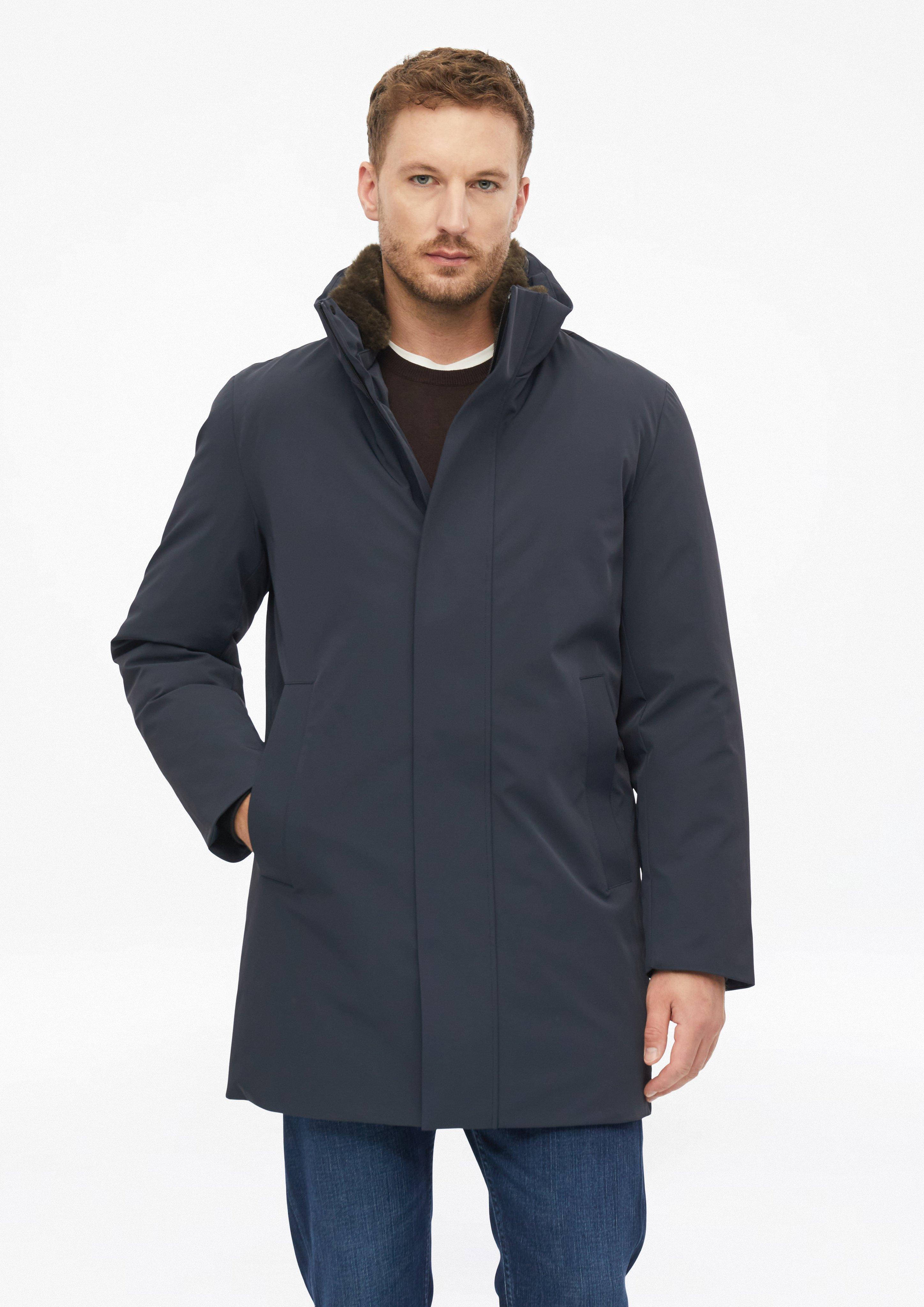High-quality parka with faux fur and Thermore® insulation in navy by s.Oliver BLACK LABEL