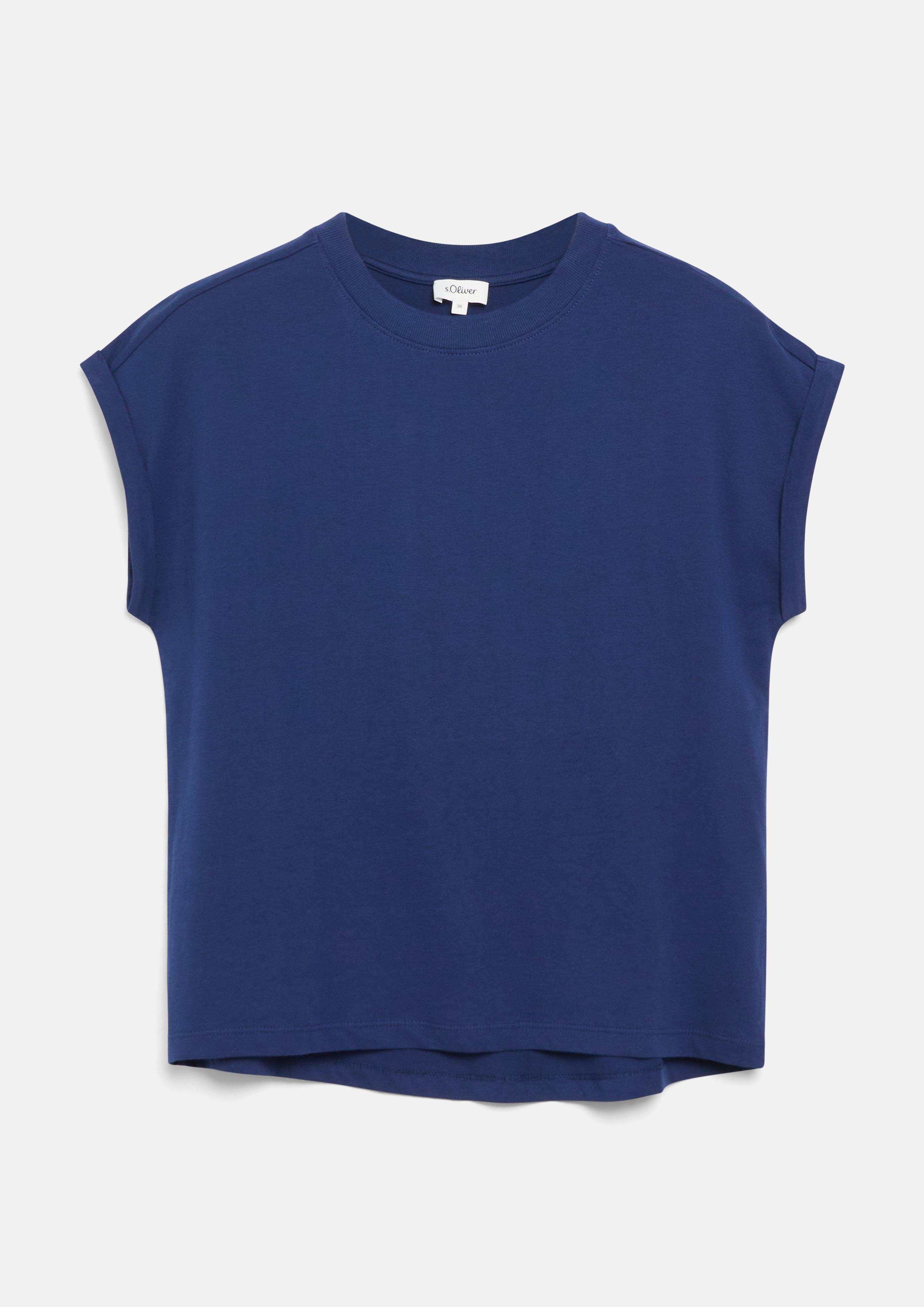 Damen T-Shirt mit überschnittenen Schultern und Turn-up in  von s.Oliver