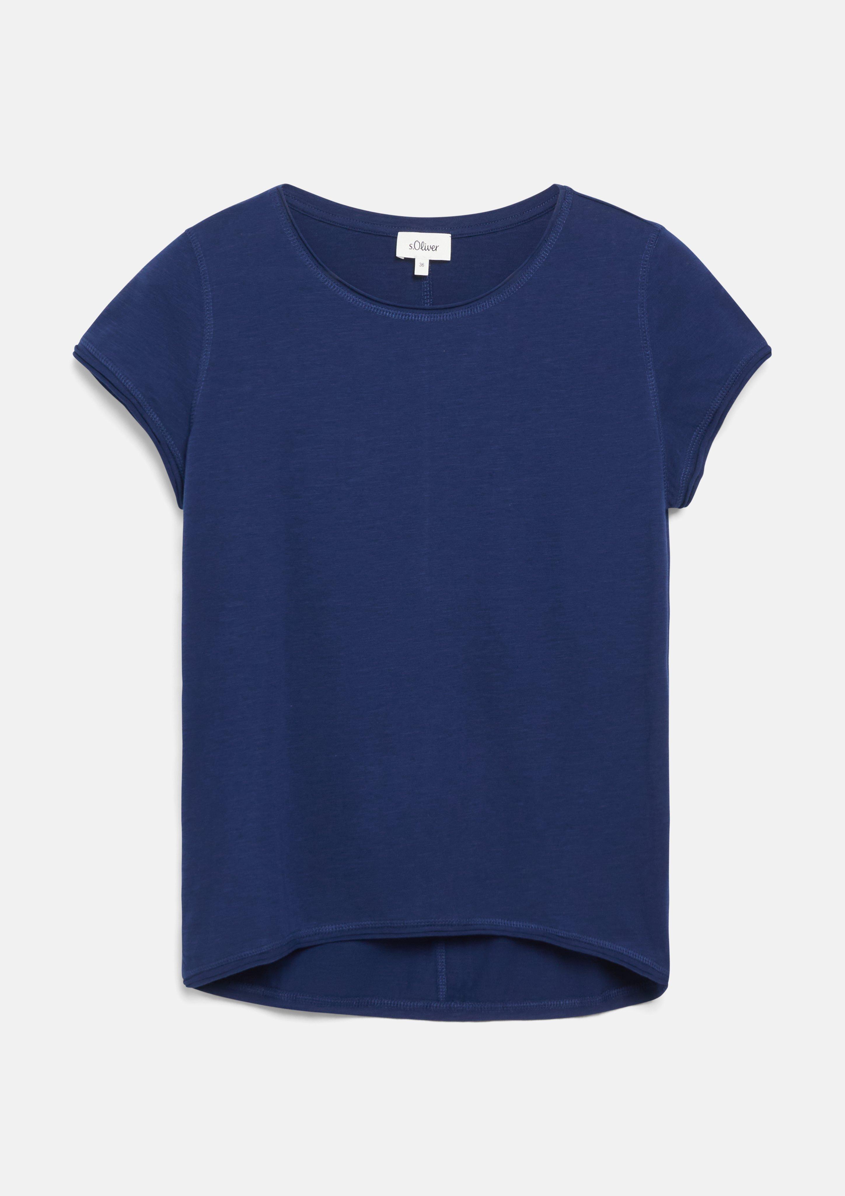 Dames T-shirt van vlamgaren met omgezoomde rand in  van s.Oliver