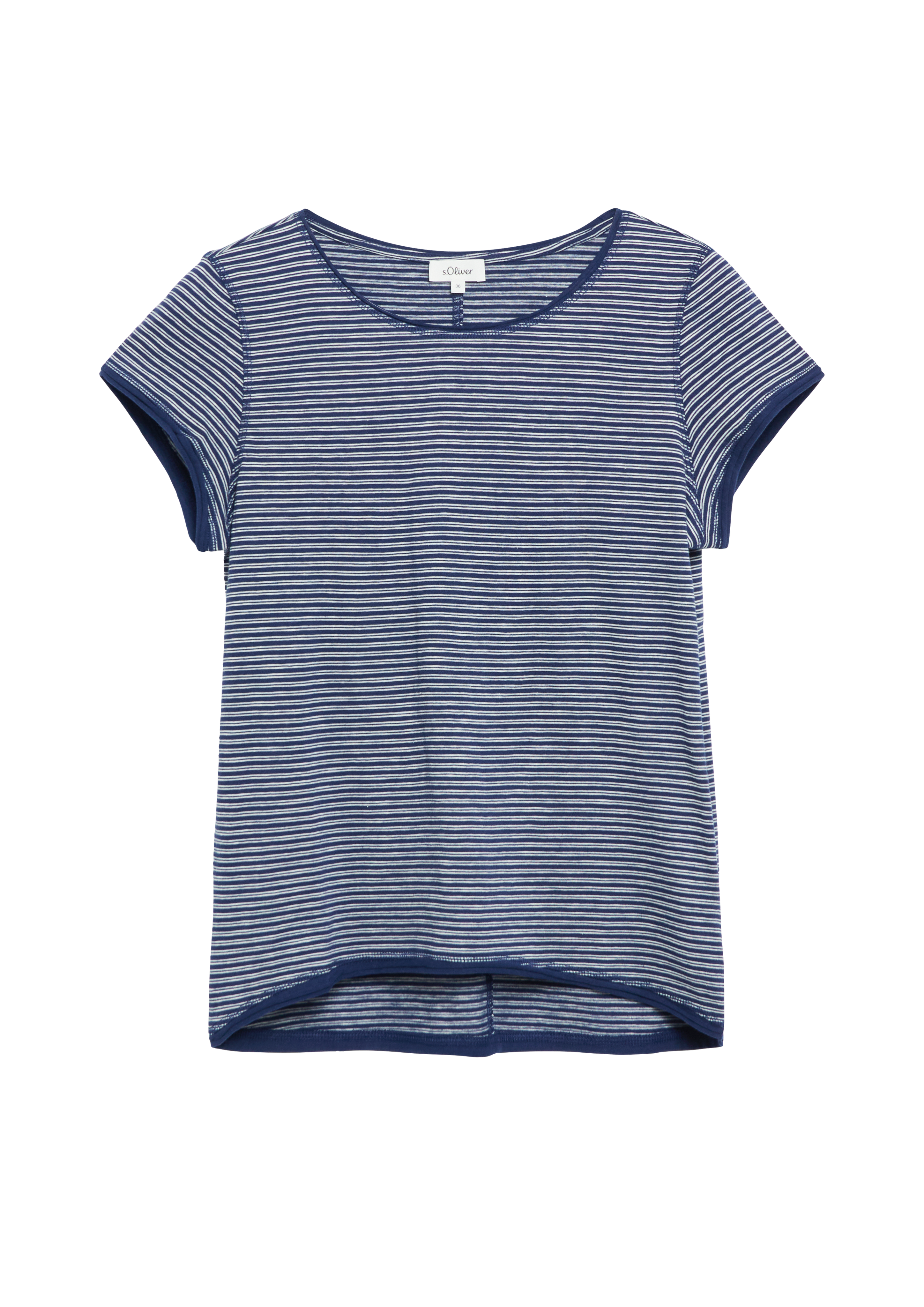 T-shirt van vlamgaren met omgezoomde rand