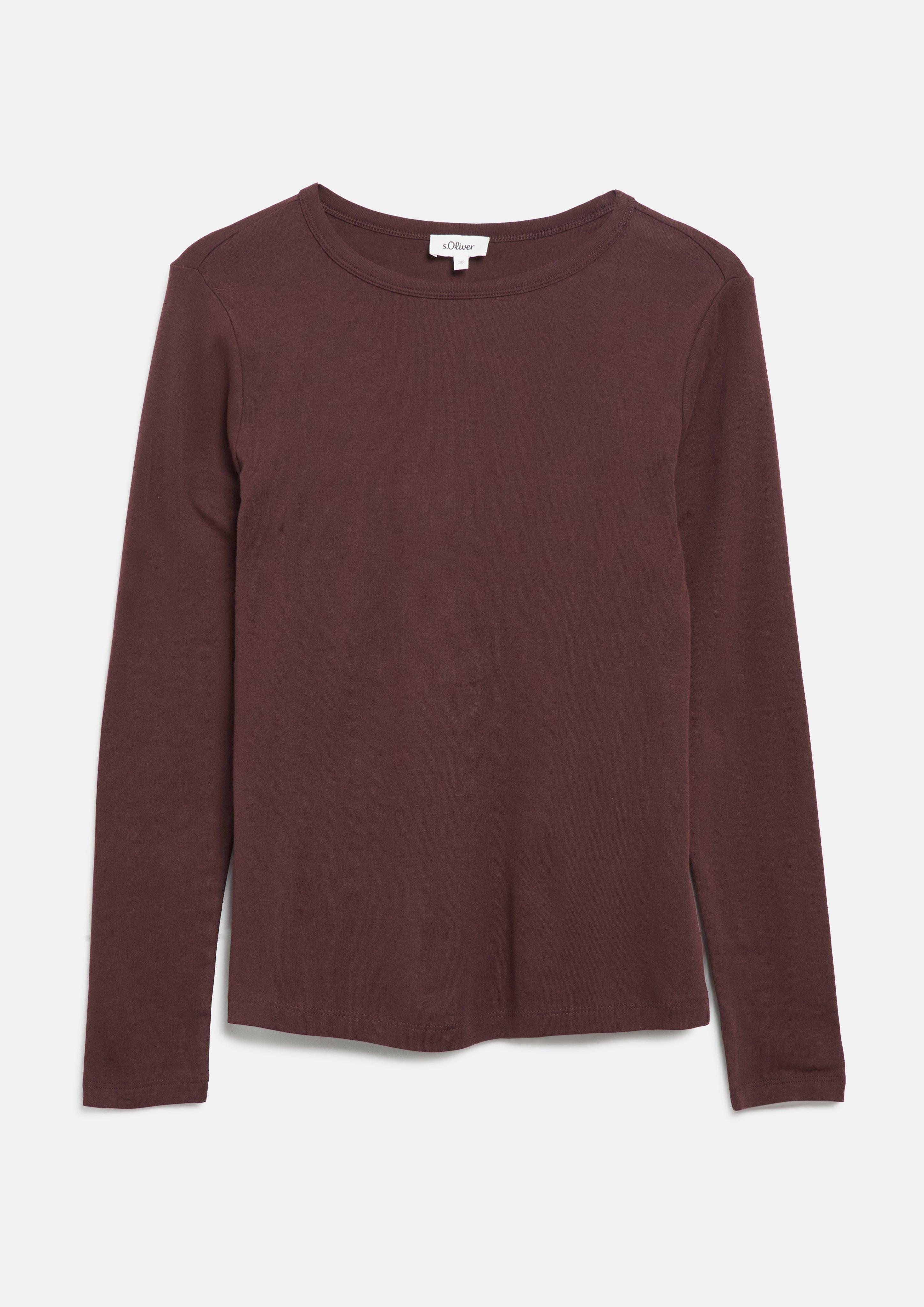 T-shirt à manches longues coupe ajustée en bordeaux de s.Oliver
