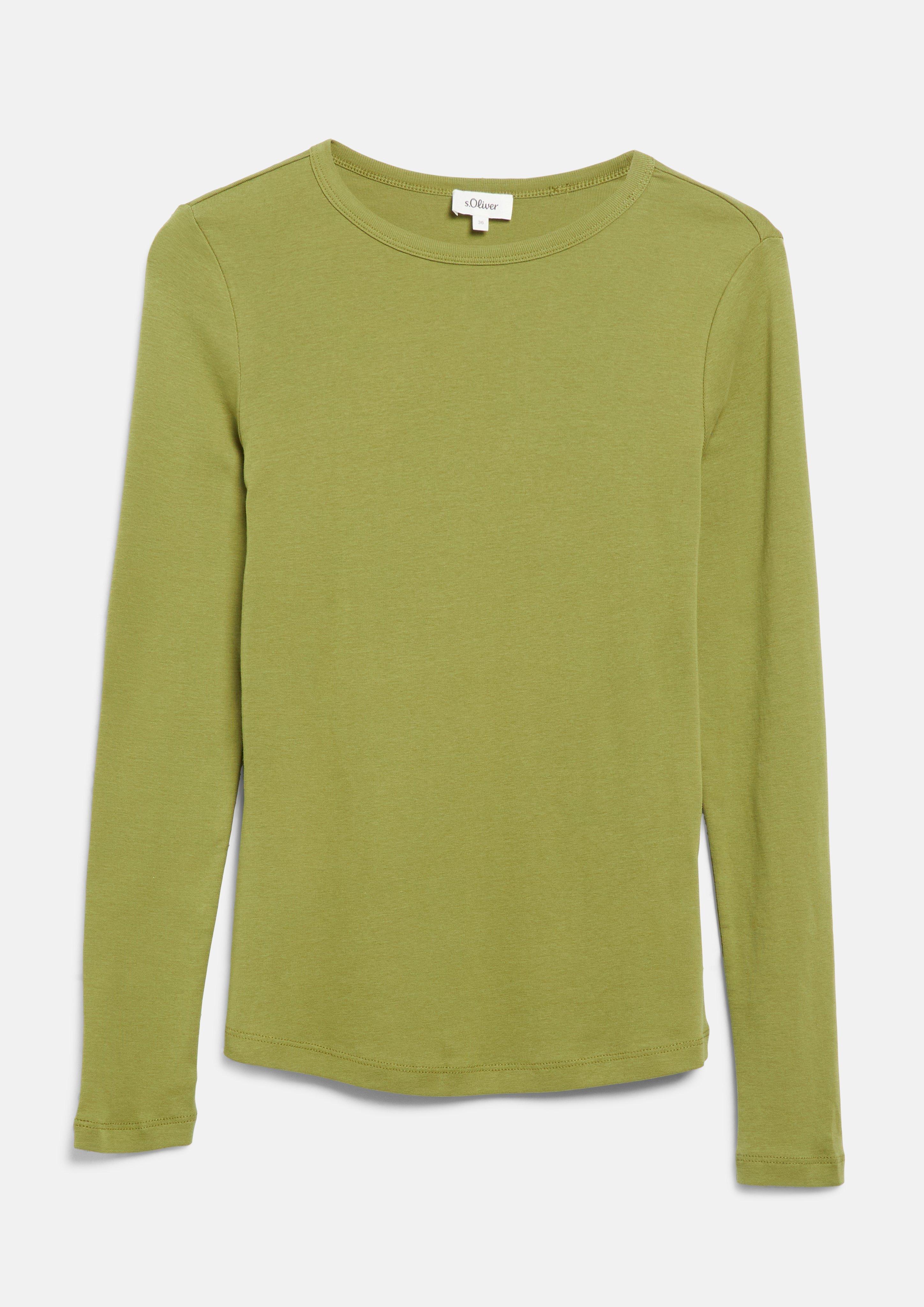 Longsleeve im Slim Fit in Farbe guacamole von s.Oliver