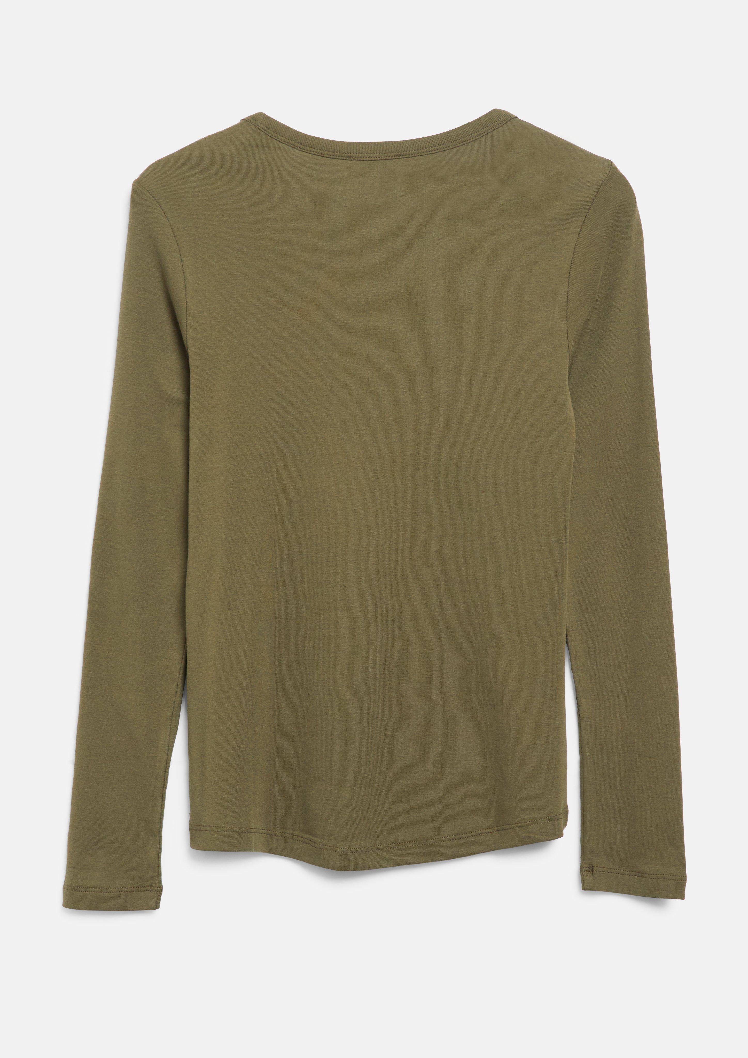 Damen Longsleeve im Slim Fit in olive von s.Oliver