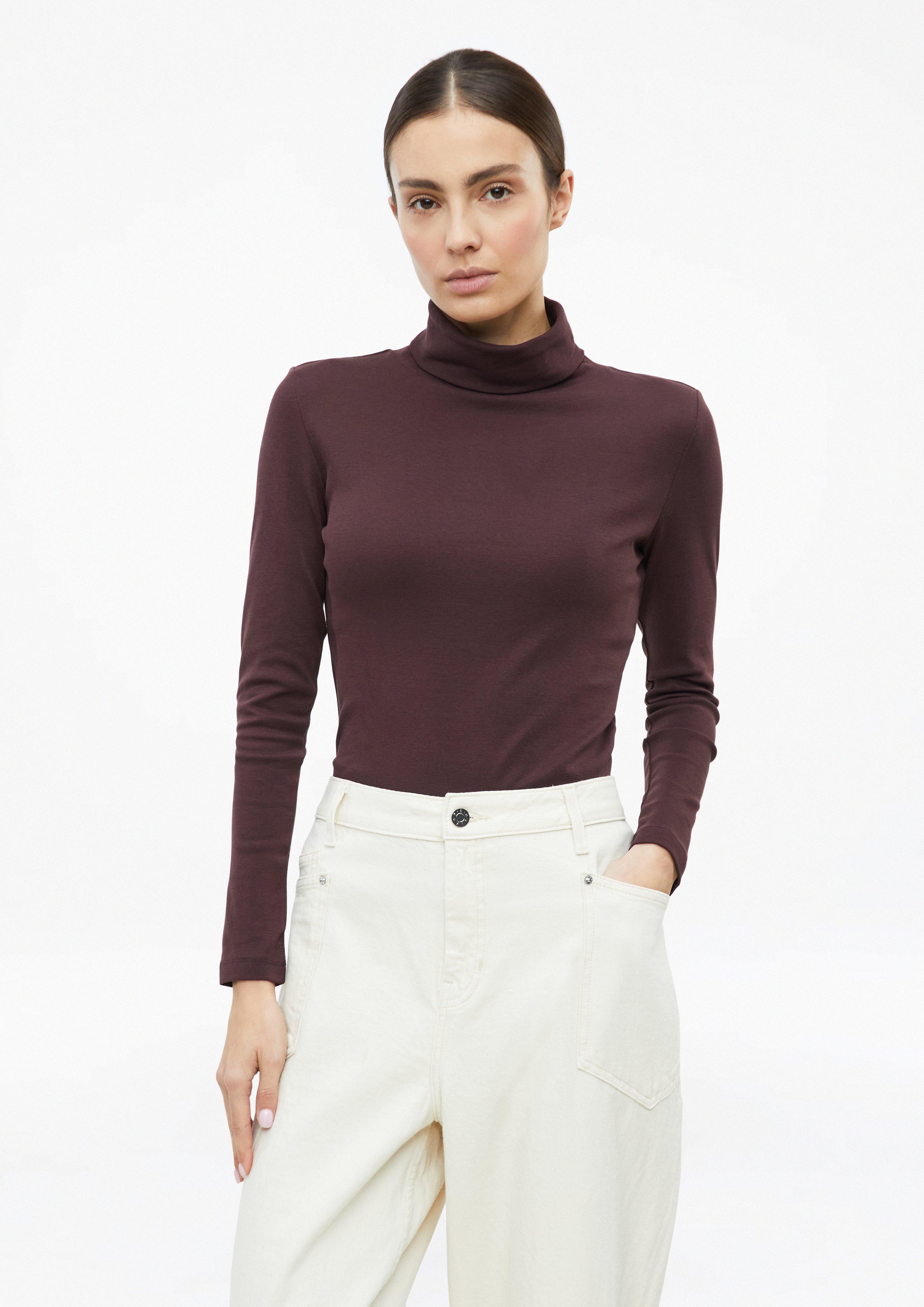 Rollkragenshirt im Slim Fit in Farbe bordeaux von s.Oliver