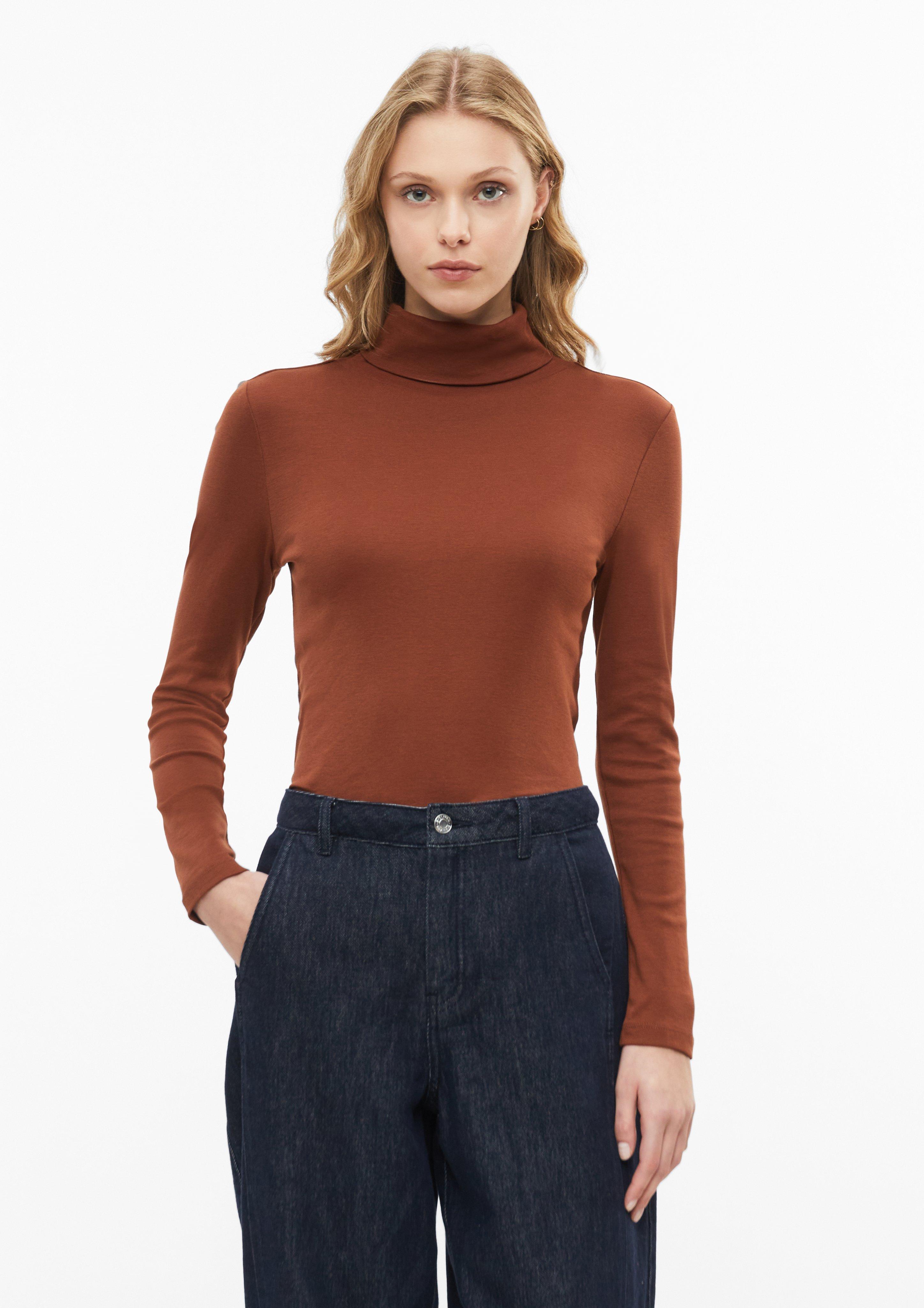 Rollkragenshirt im Slim Fit in Farbe terrakotta von s.Oliver
