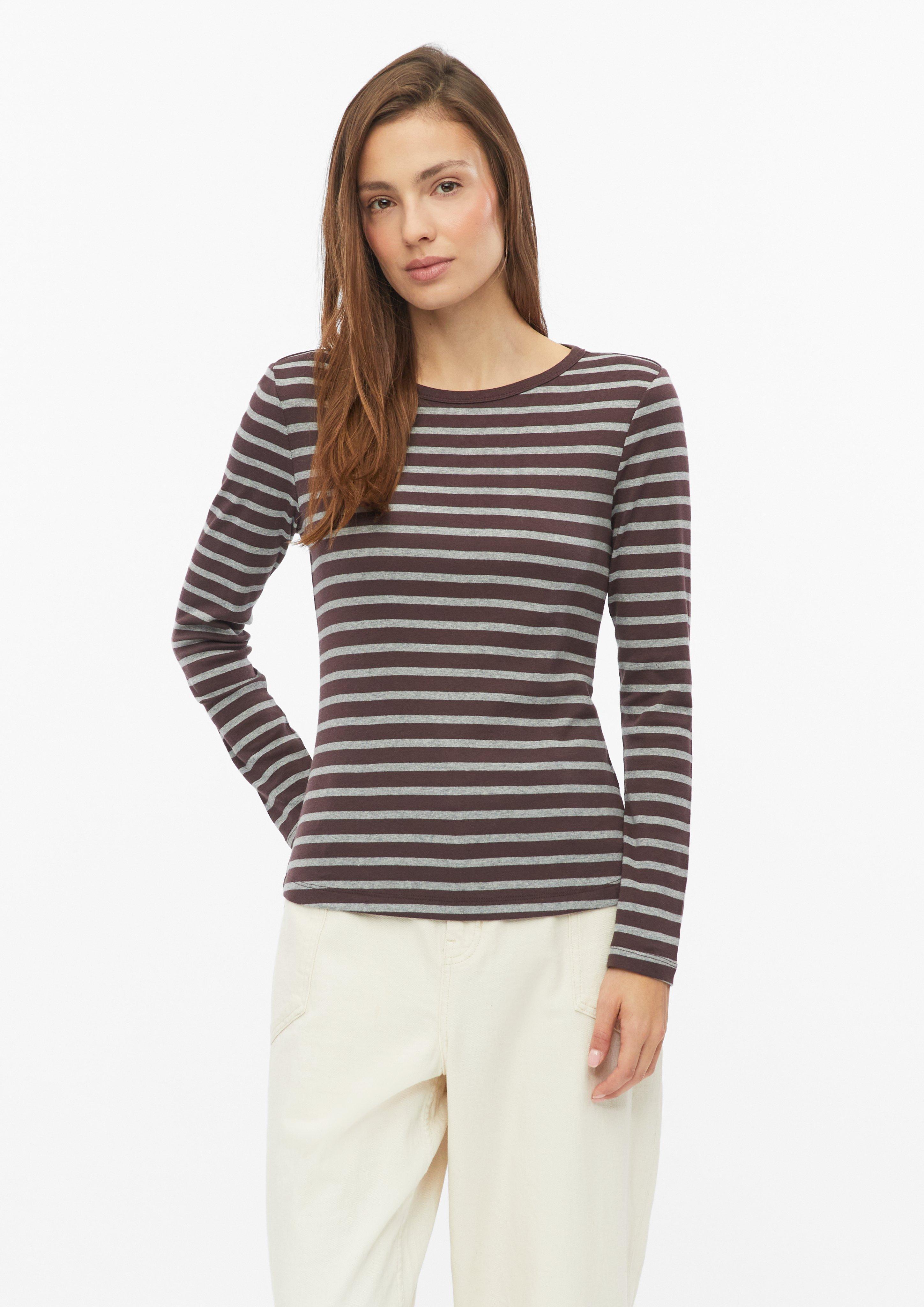Gestreiftes Longsleeve im Slim Fit in Farbe bordeaux von s.Oliver