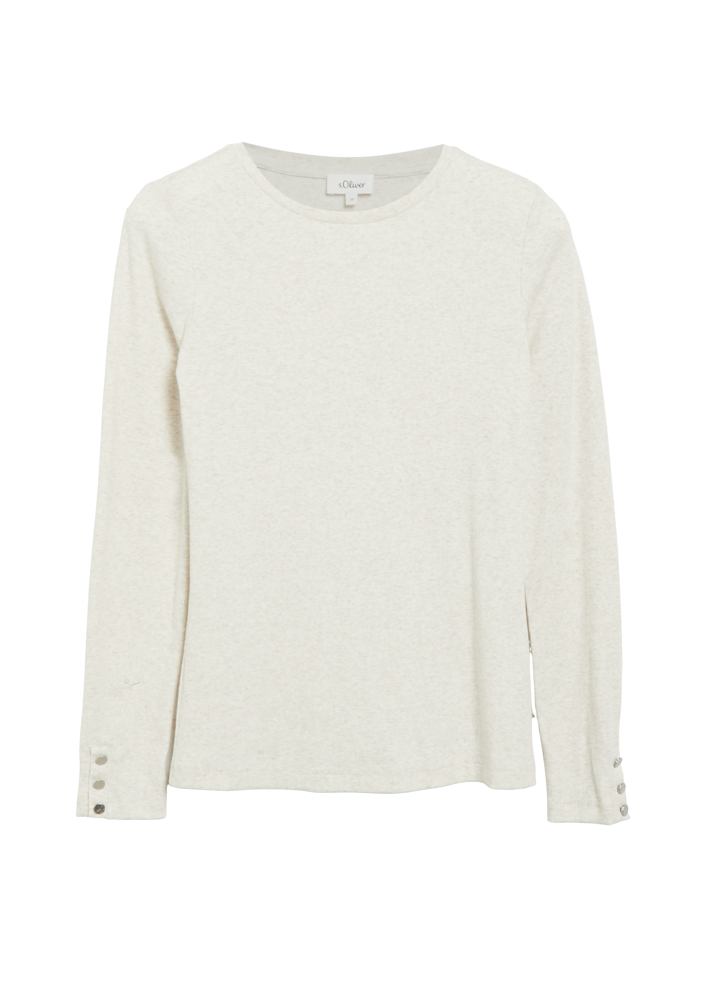 Geribbeld shirt met lange mouwen en sierknopen