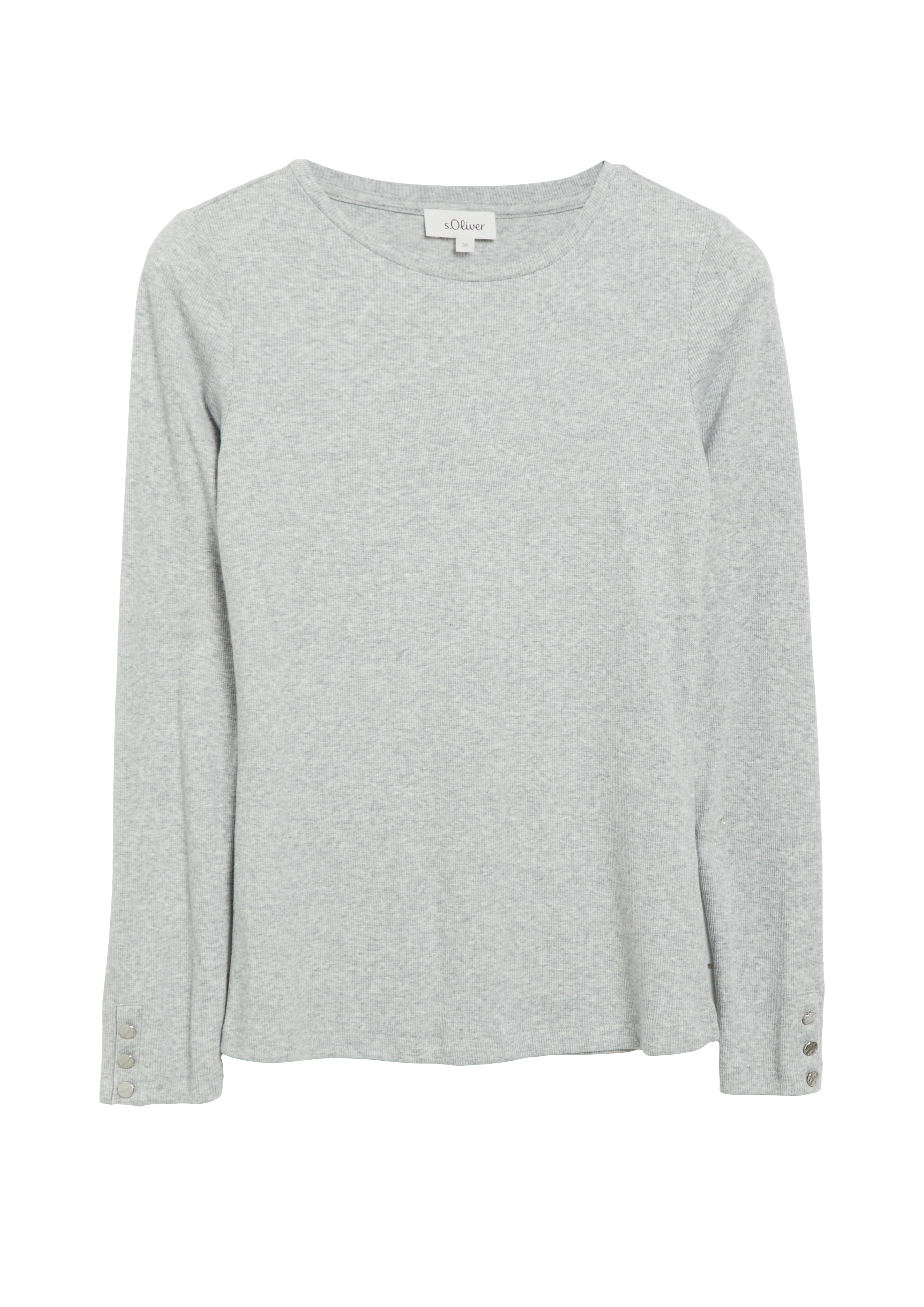 Geribbeld shirt met lange mouwen en sierknopen
