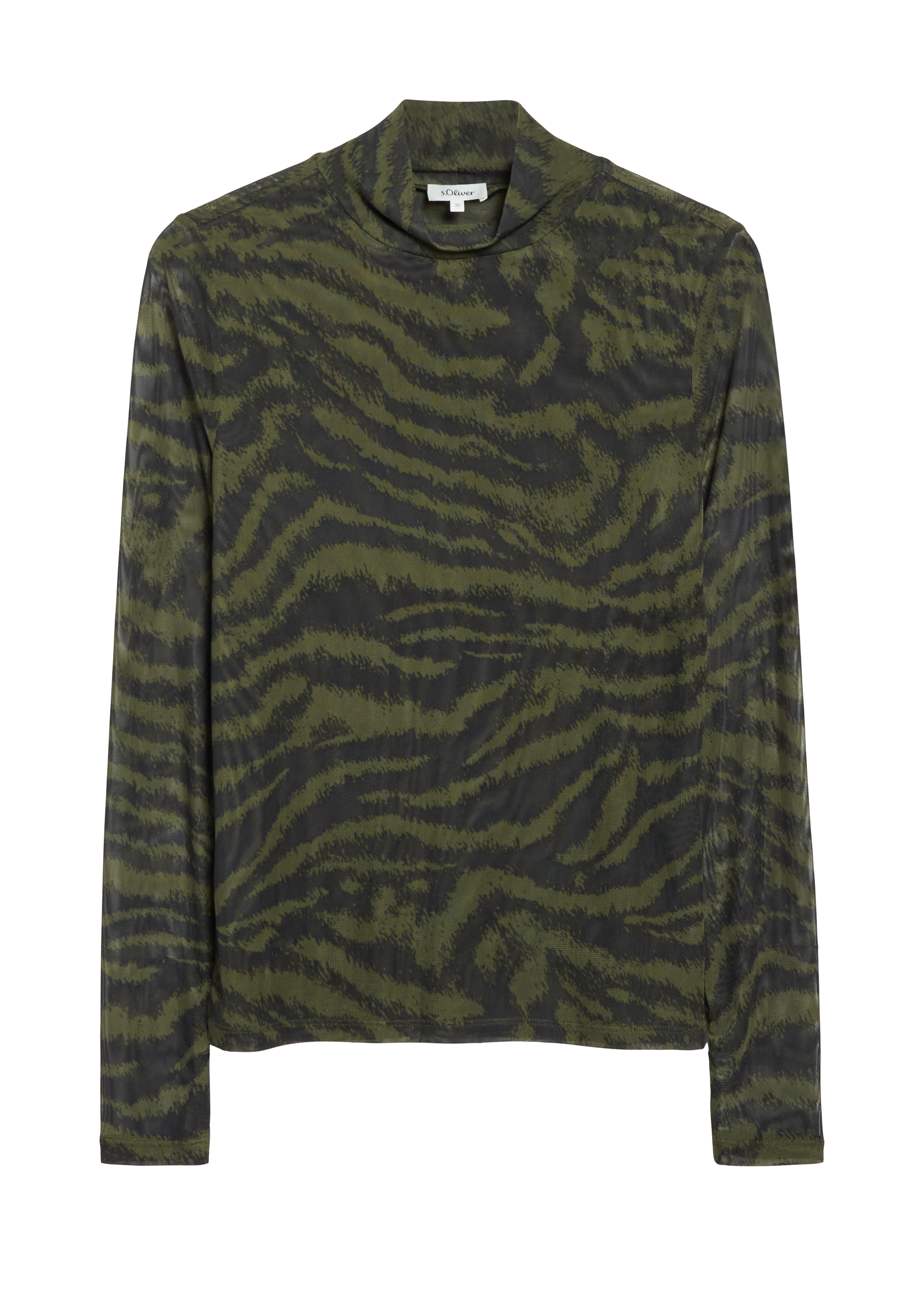 Licht doorschijnend mesh-shirt met all-over-print