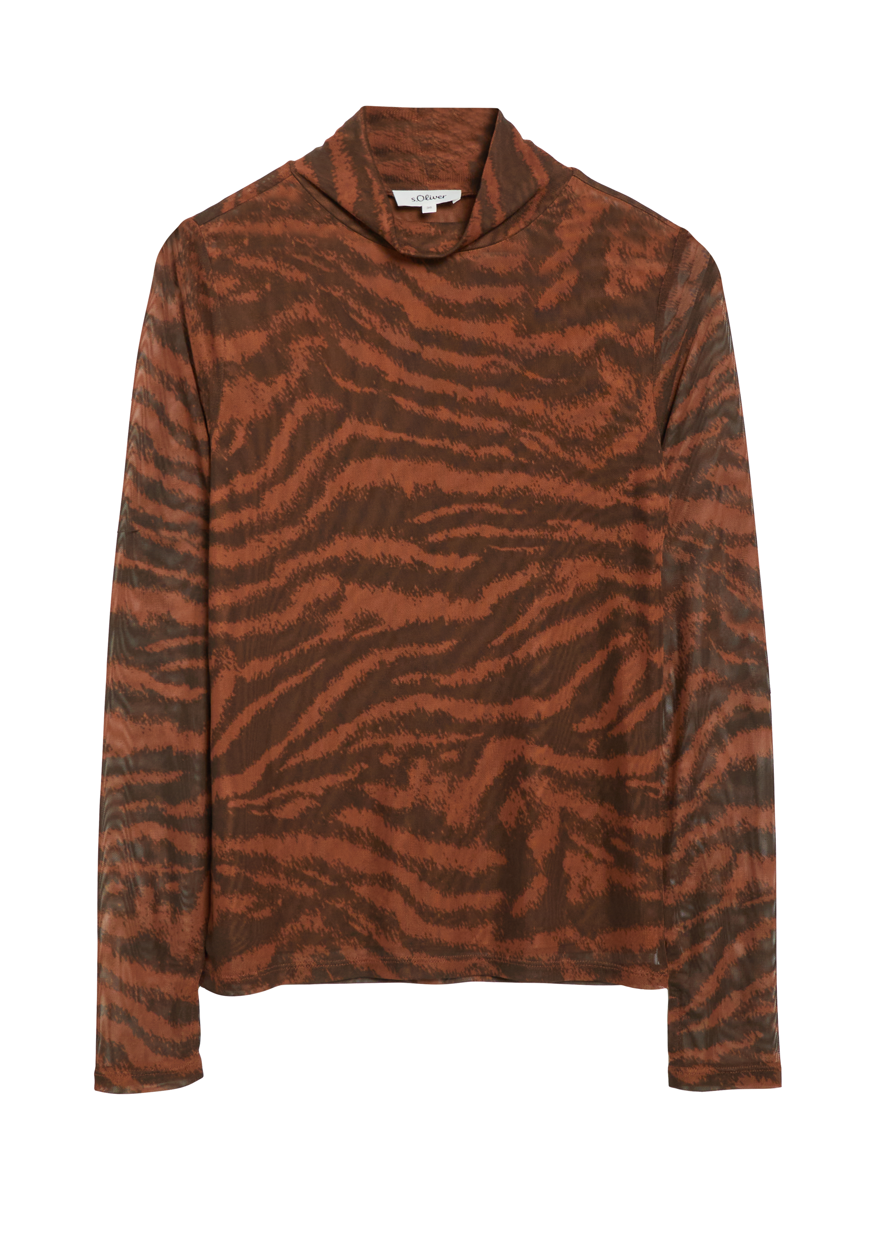 Licht doorschijnend mesh-shirt met all-over-print