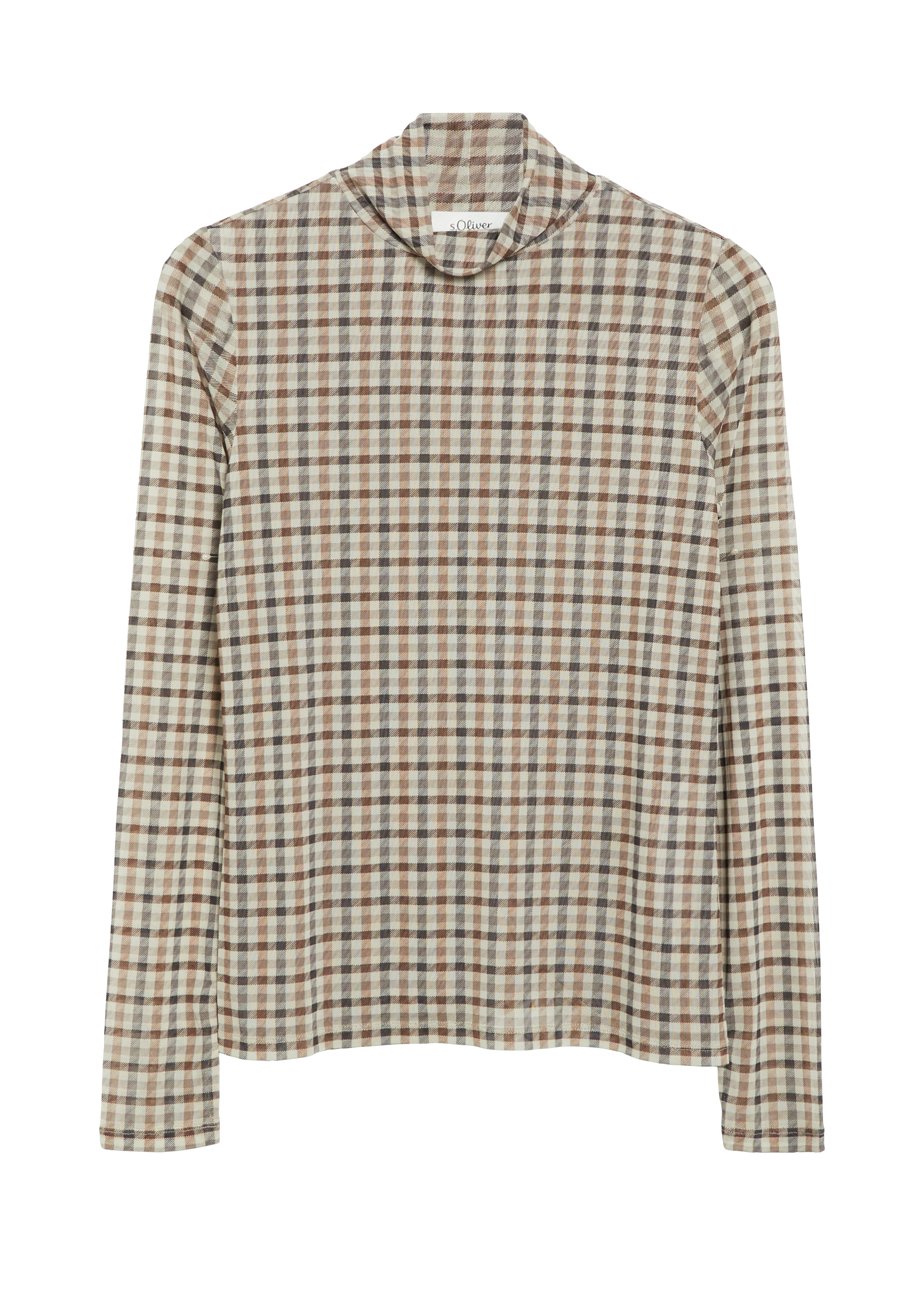 Licht doorschijnend mesh-shirt met all-over-print