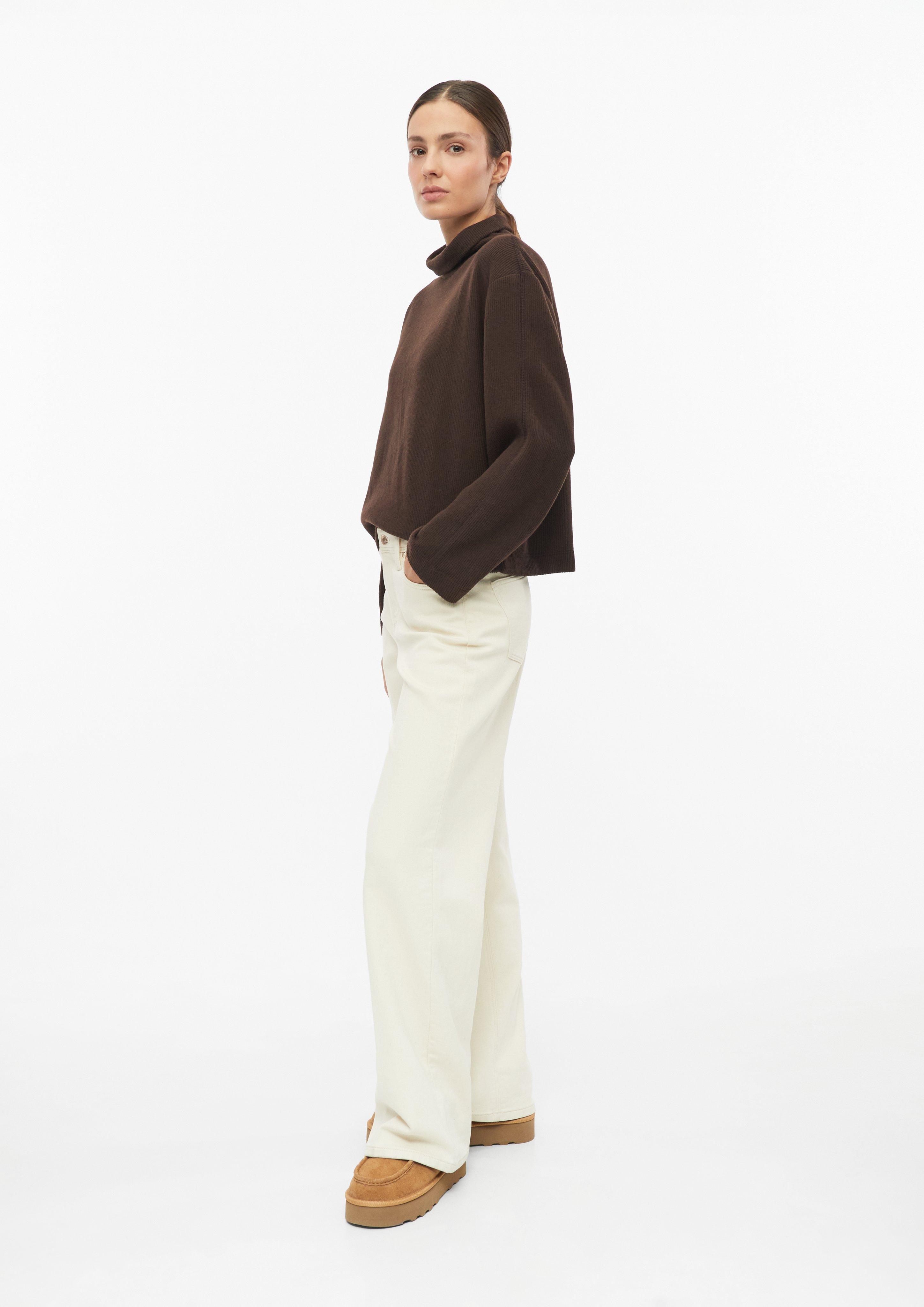 Women Soft Sweatshirt with a Stand-Up Collar in brown by s.Oliver