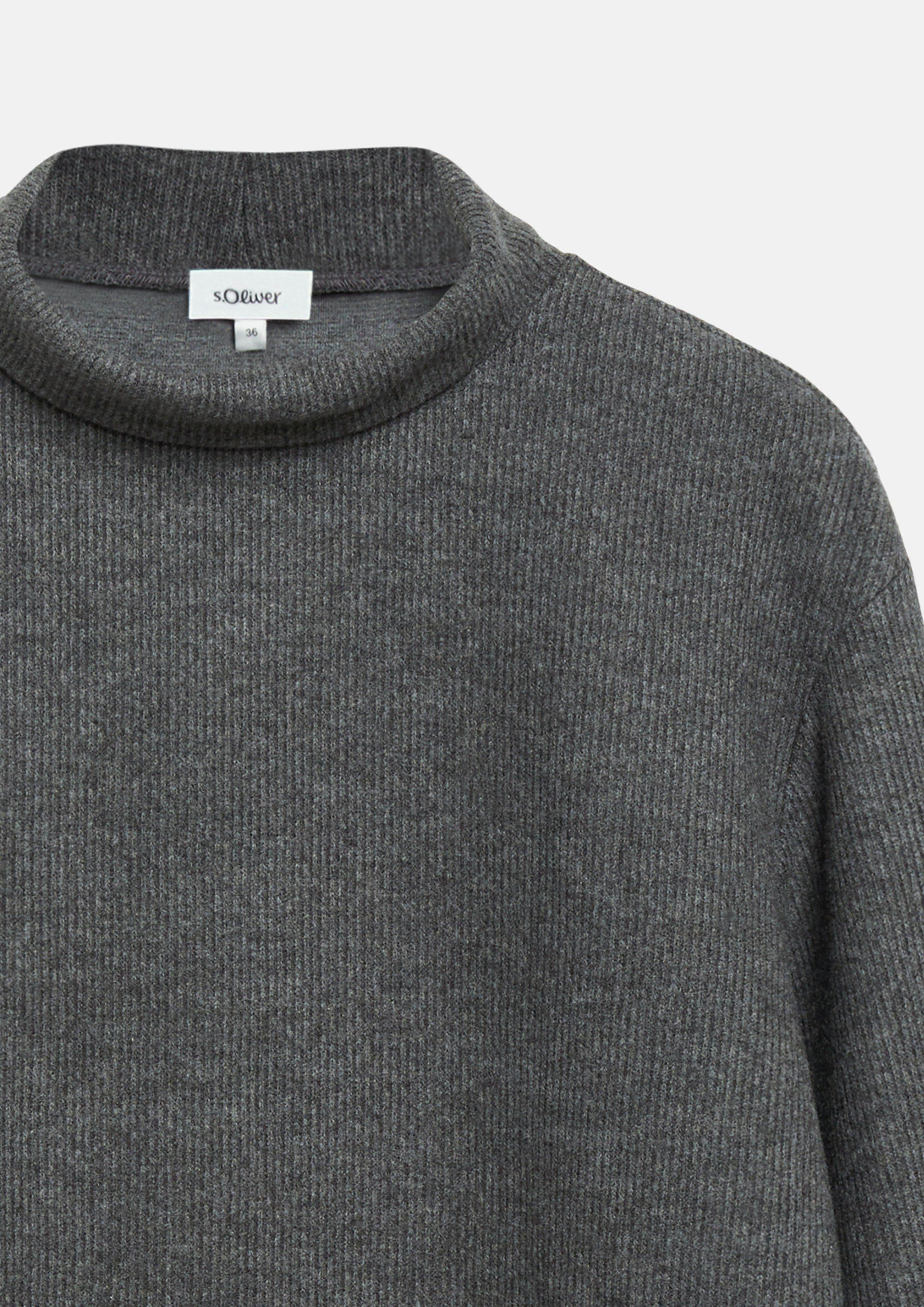 Damen Weiches Sweatshirt mit Stehkragen in grau von s.Oliver