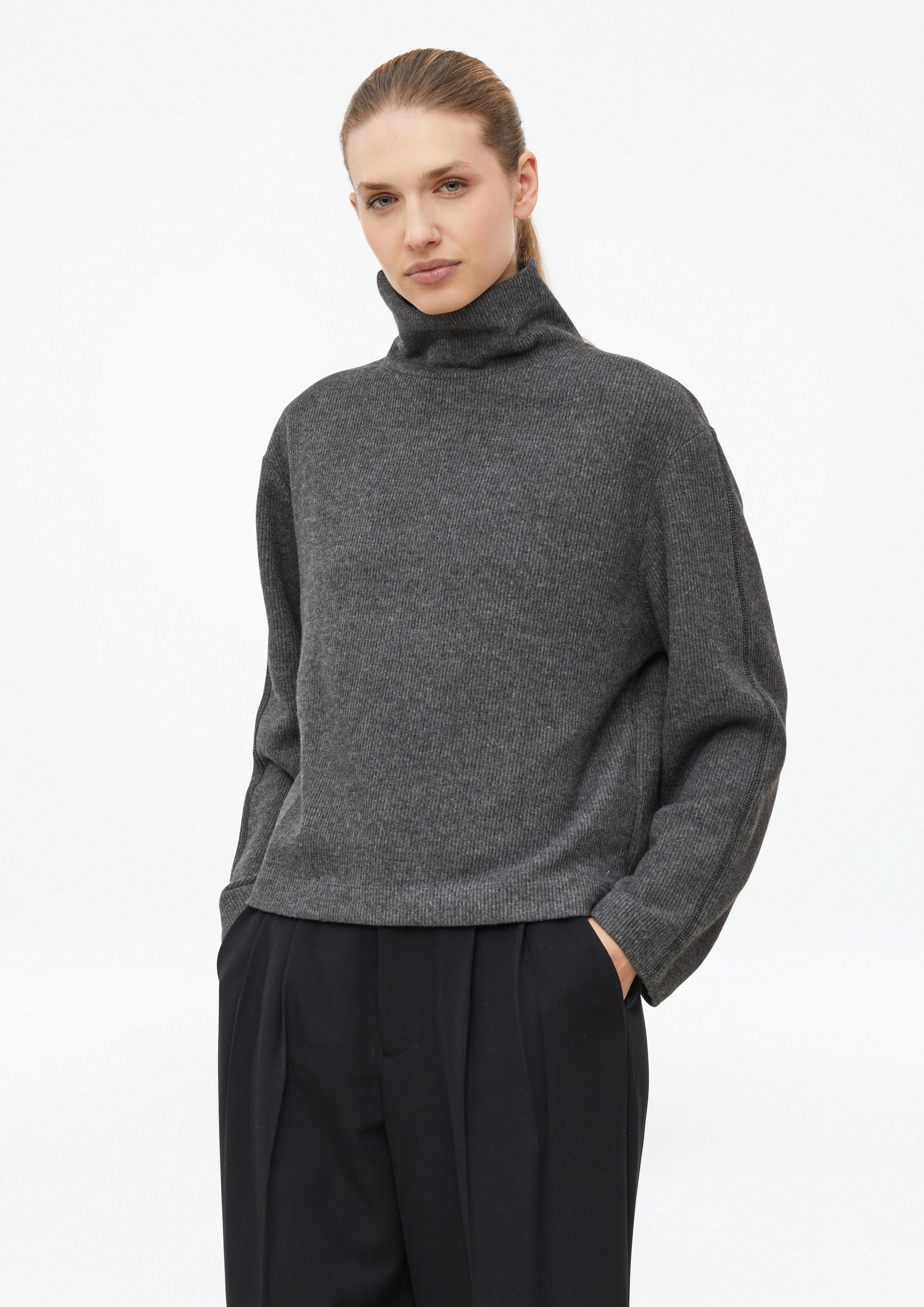 Weiches Sweatshirt mit Stehkragen in Farbe schiefergrau von s.Oliver