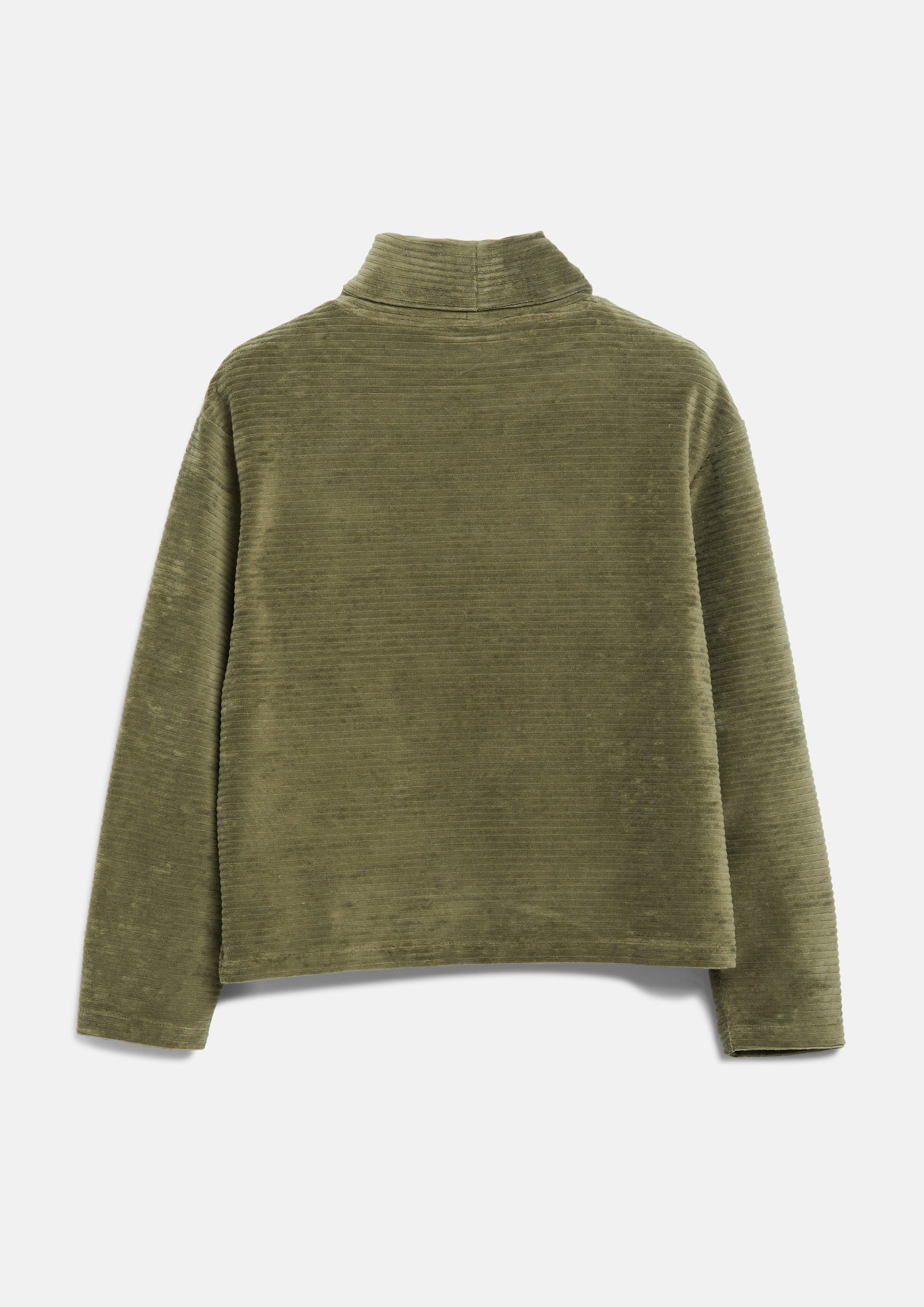 Women Flowy corduroy jersey sweatshirt in olive by s.Oliver