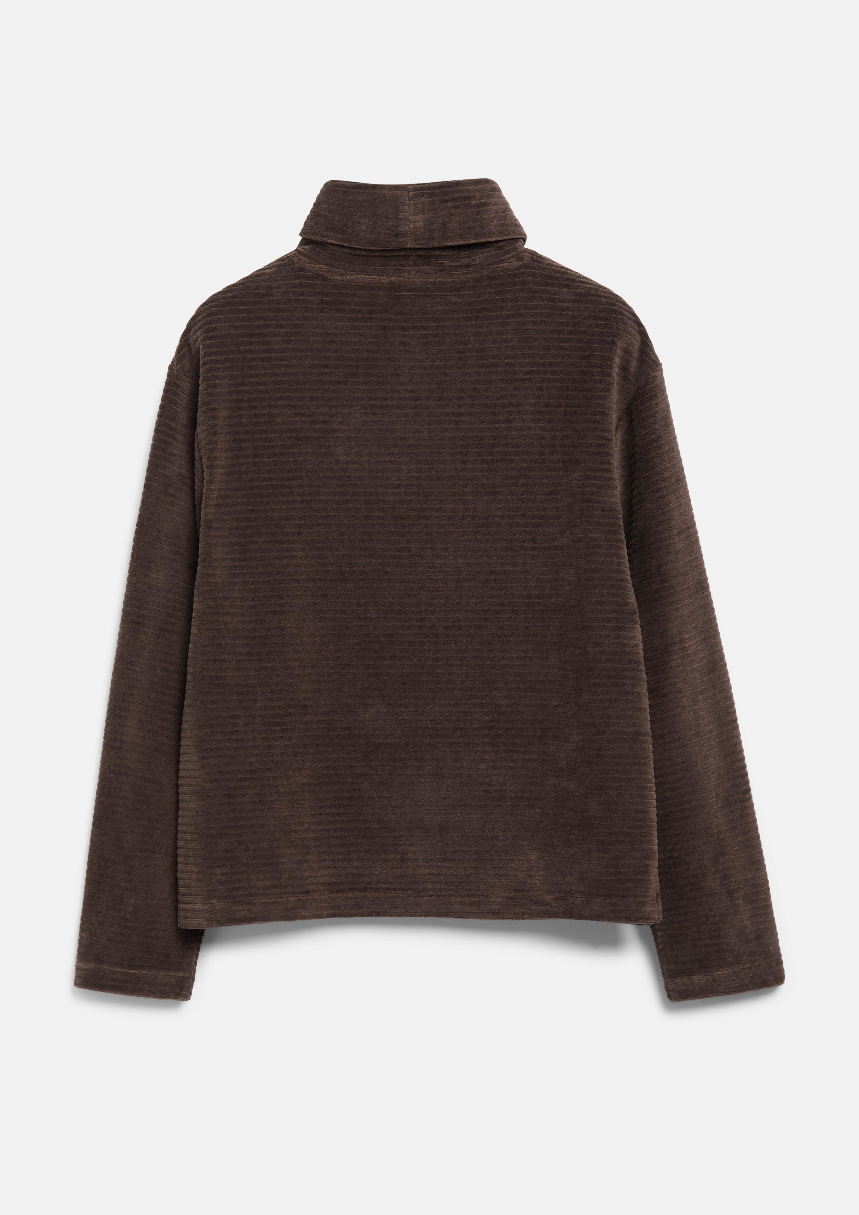 Women Flowy corduroy jersey sweatshirt in brown by s.Oliver