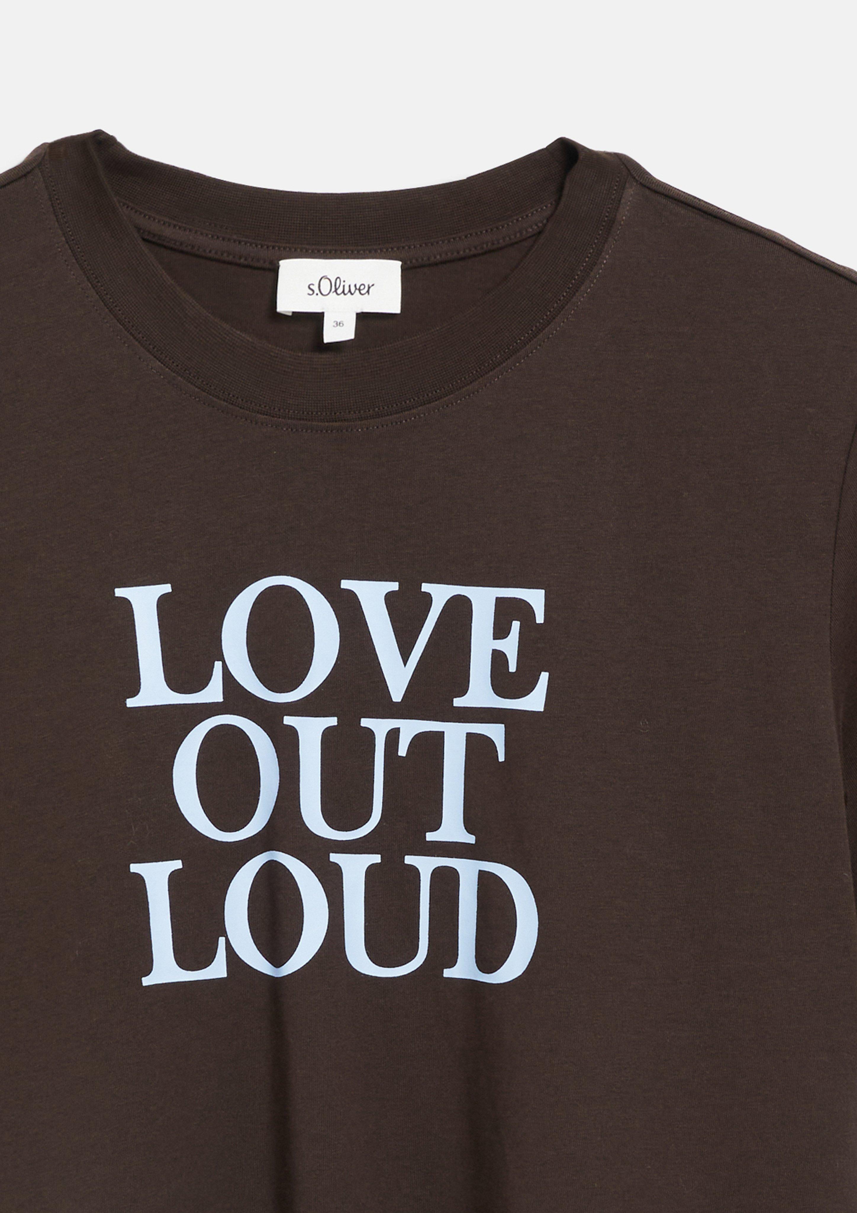 Damen T-Shirt mit Frontprint im Relaxed Fit in braun von s.Oliver