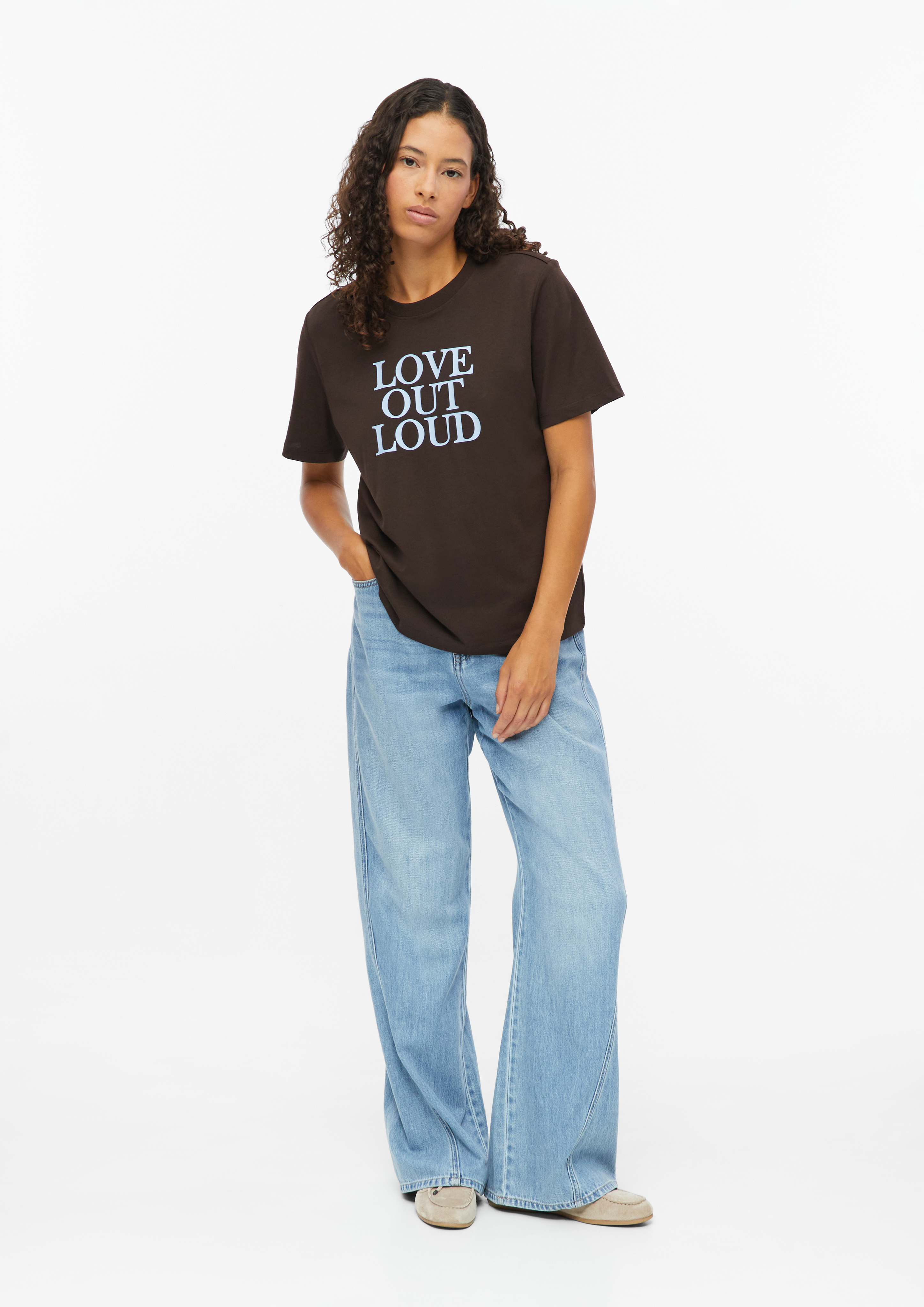 Damen T-Shirt mit Frontprint im Relaxed Fit in braun von s.Oliver