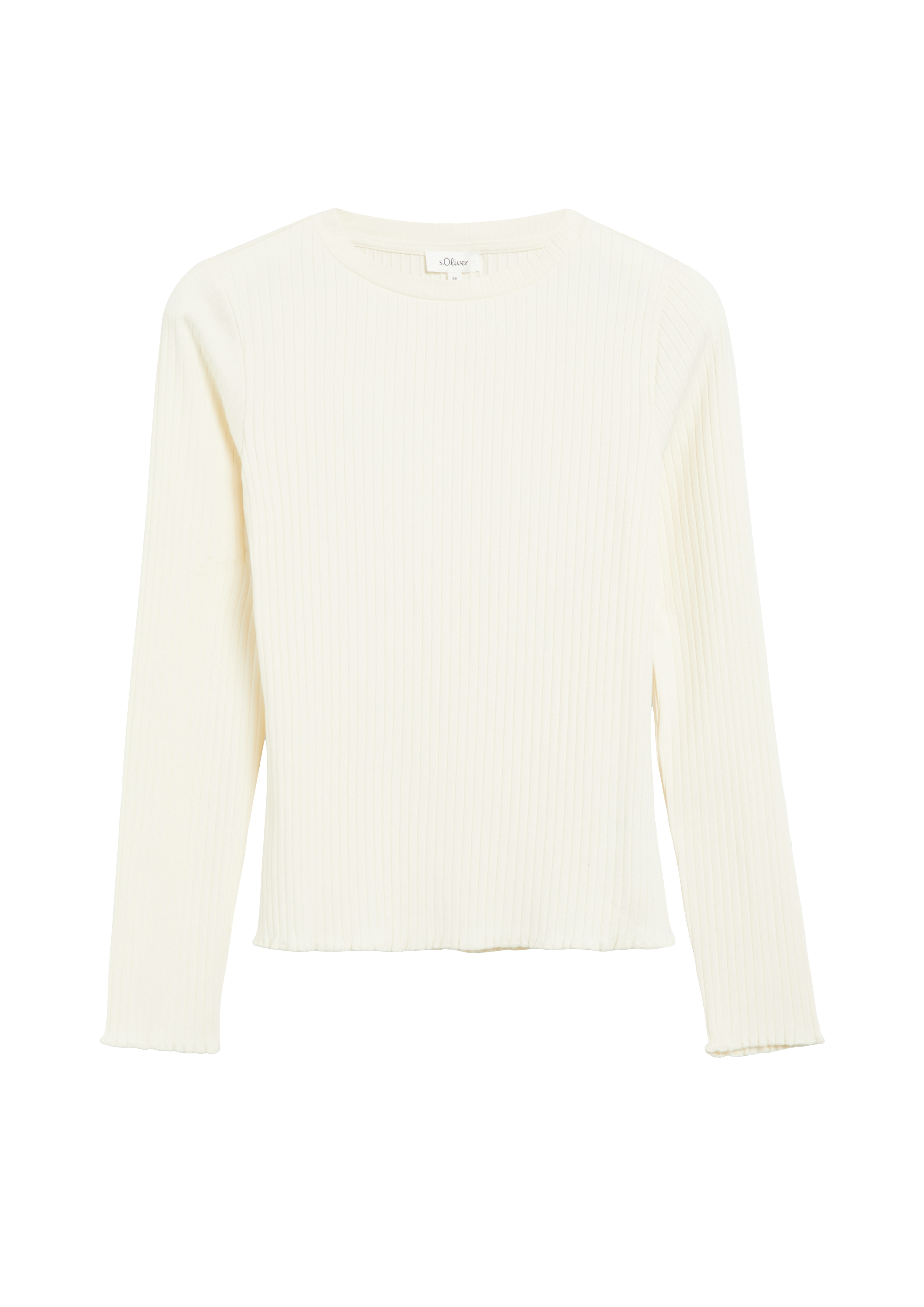 Geribbeld T-shirt met slanke pasvorm
