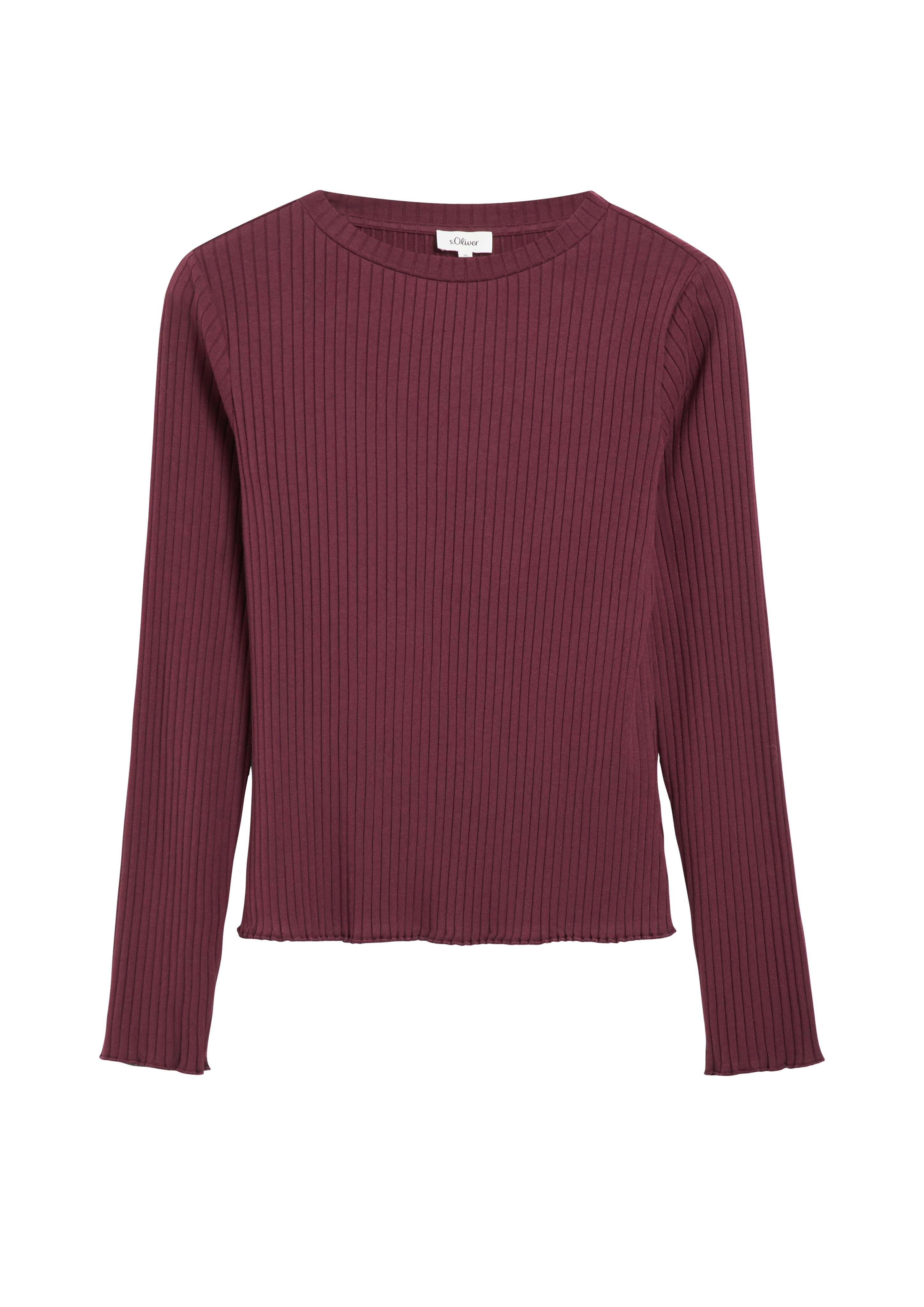 Geribbeld T-shirt met slanke pasvorm