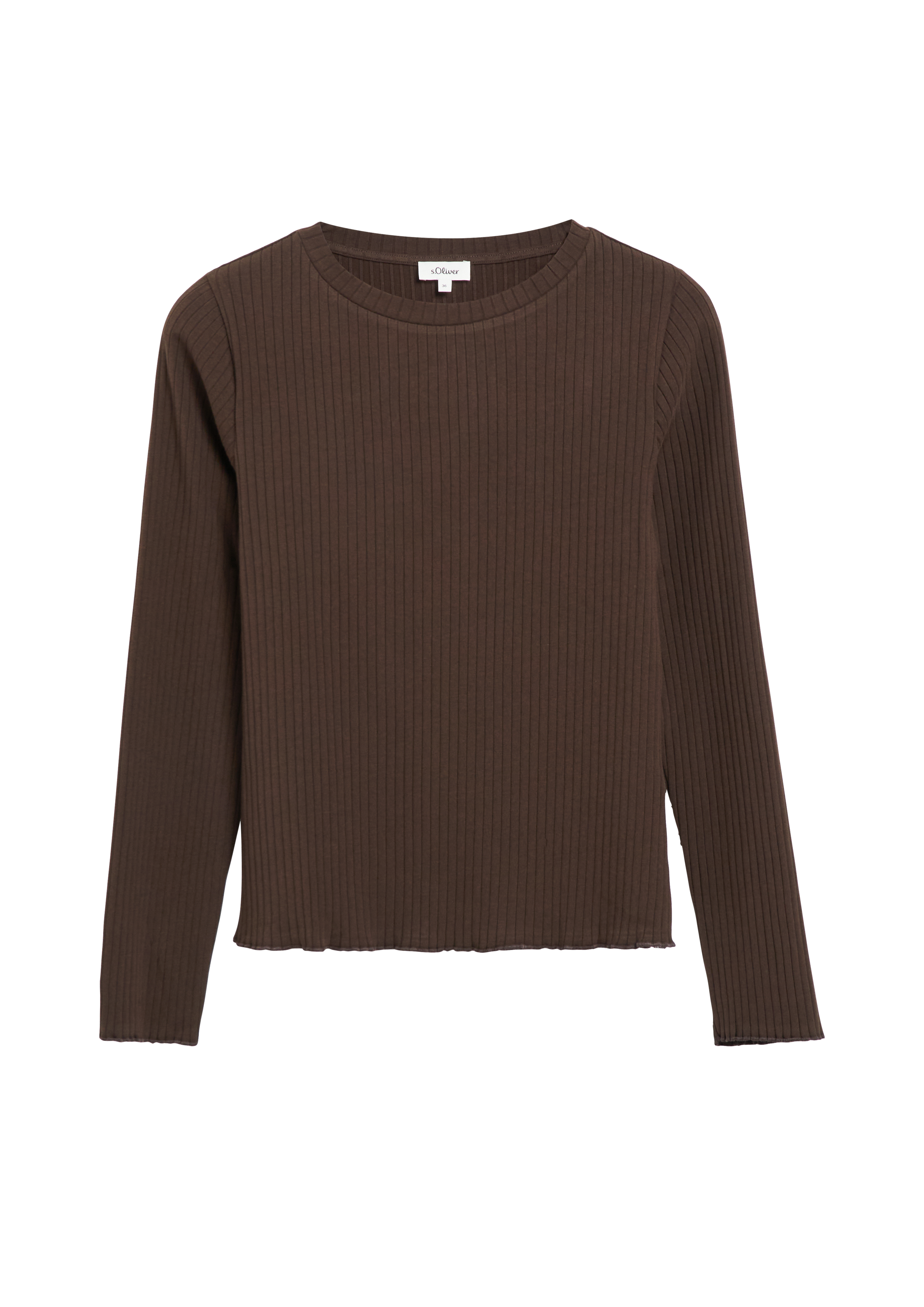 Geribbeld T-shirt met slanke pasvorm