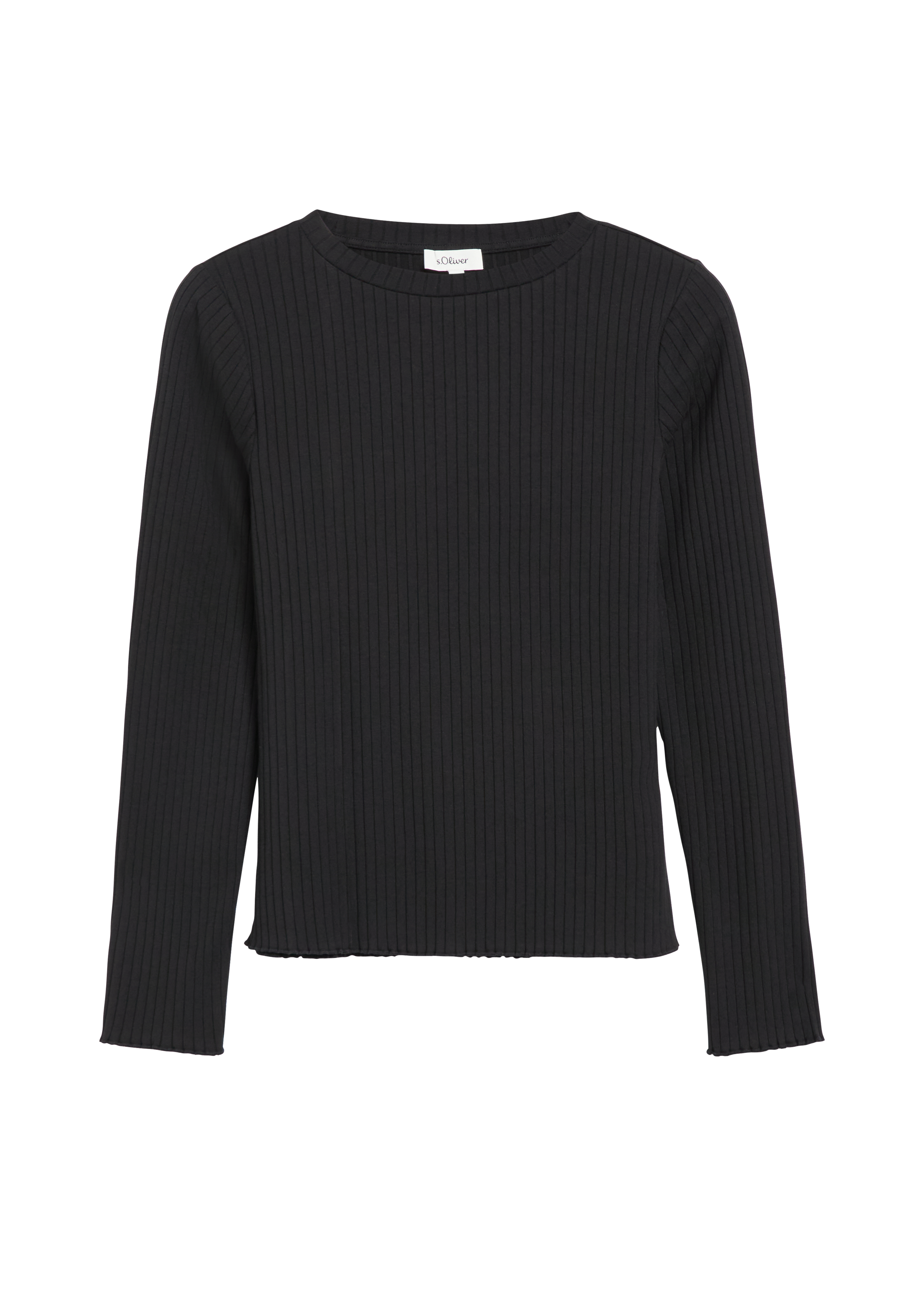 Geribbeld T-shirt met slanke pasvorm