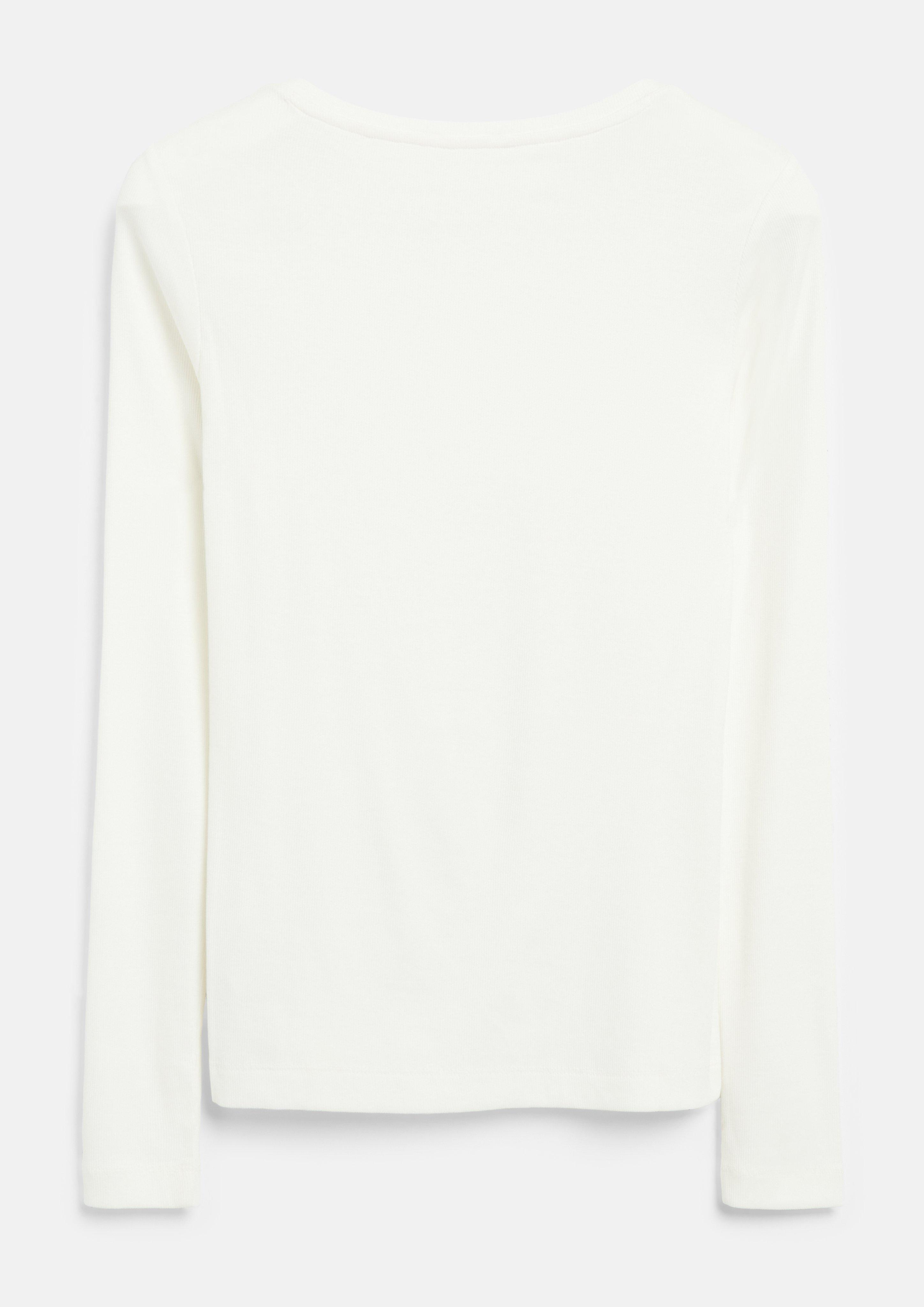Damen Geripptes Henley-Shirt in creme von s.Oliver