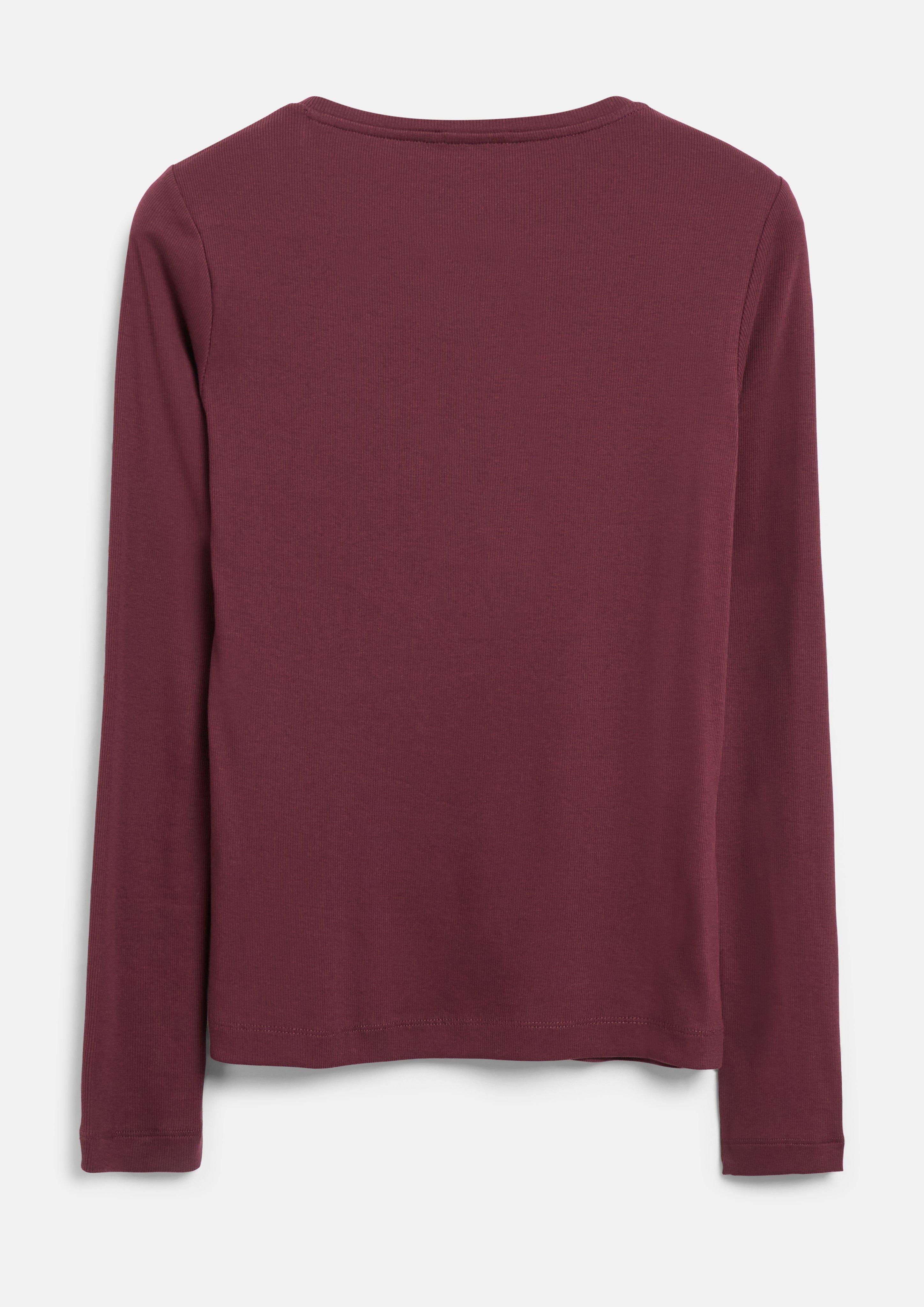 Damen Geripptes Henley-Shirt in rot von s.Oliver