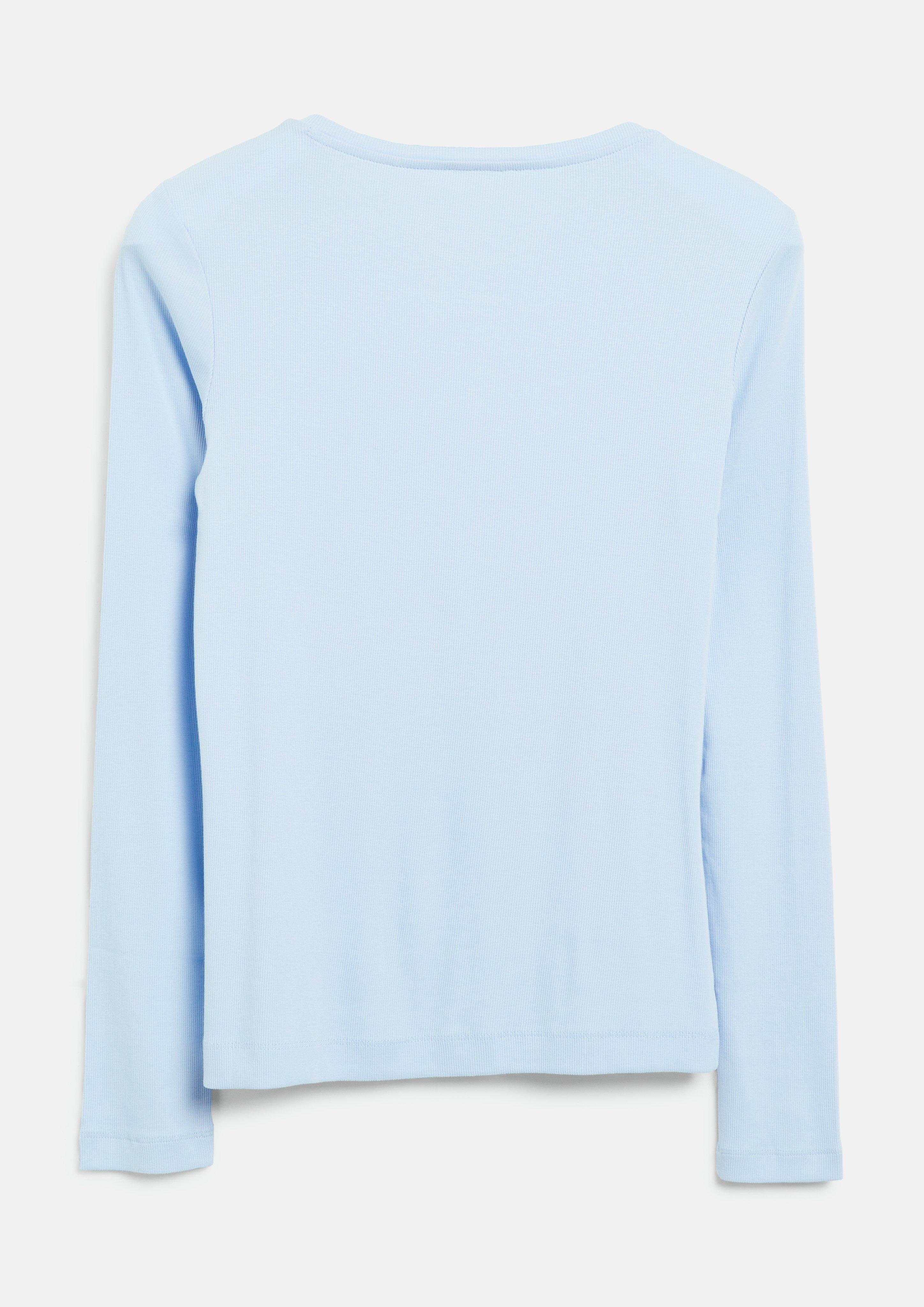 Damen Geripptes Henley-Shirt in blau von s.Oliver