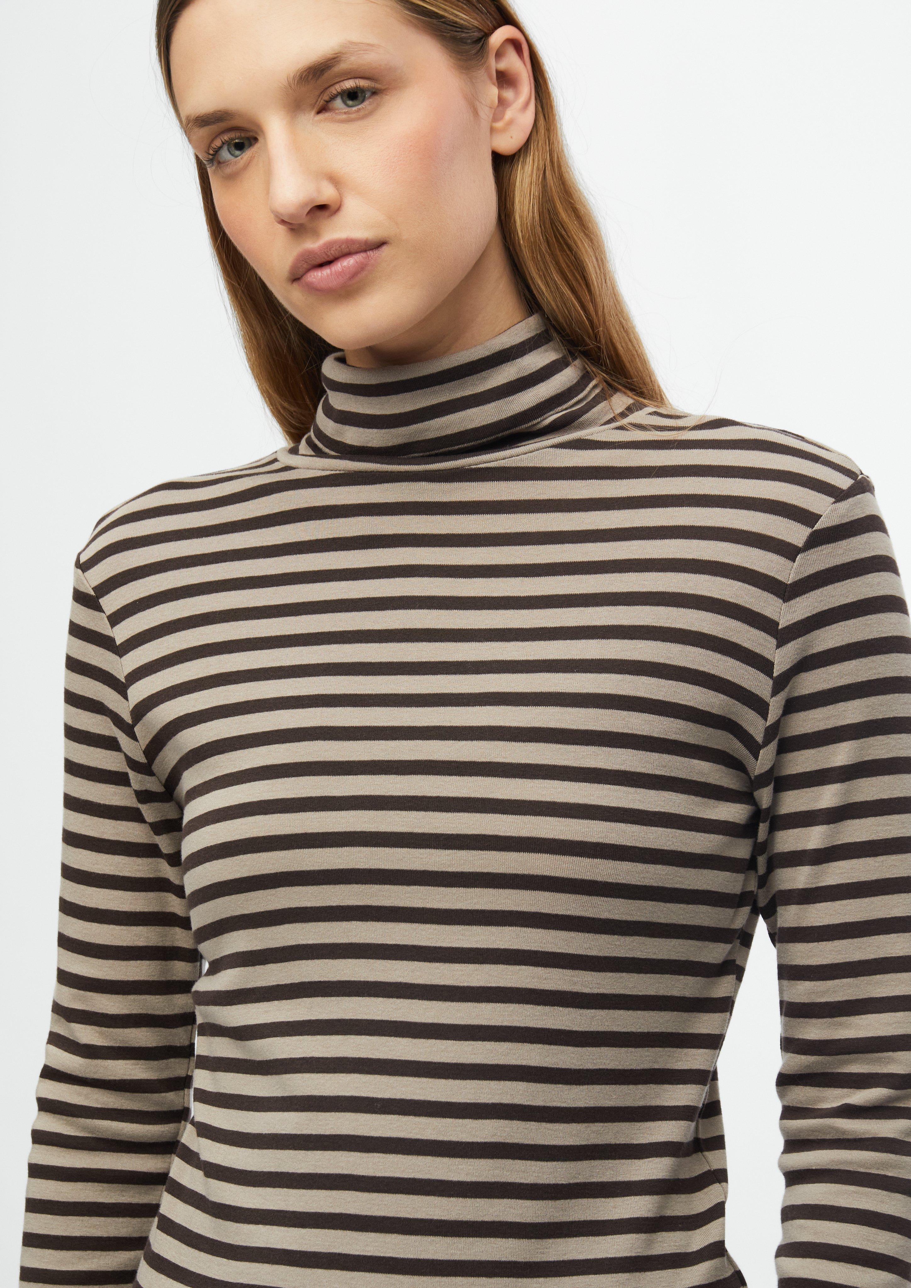 Damen Gestreiftes Rollkragen-Shirt im Slim Fit in braun von s.Oliver