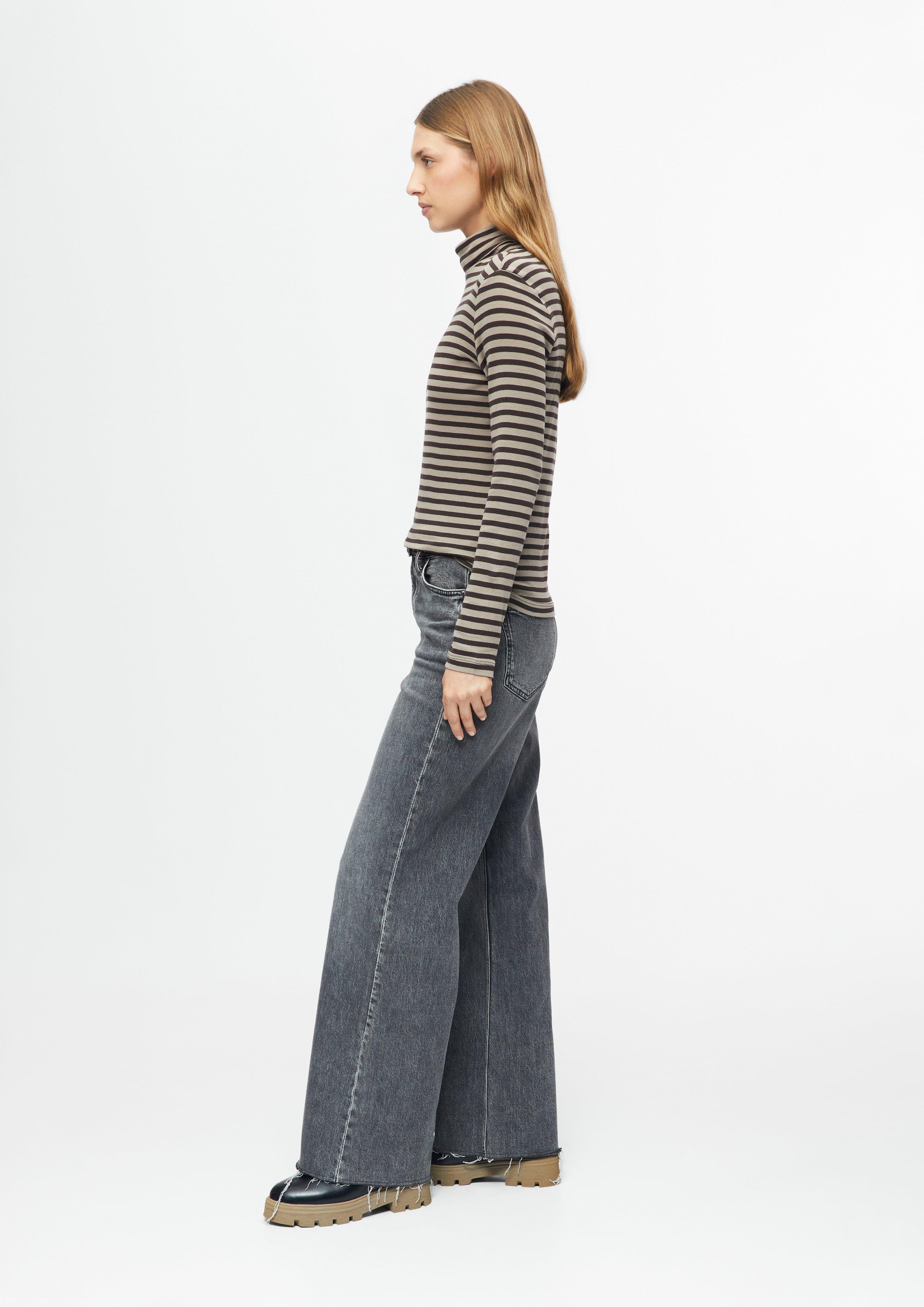 Damen Gestreiftes Rollkragen-Shirt im Slim Fit in braun von s.Oliver