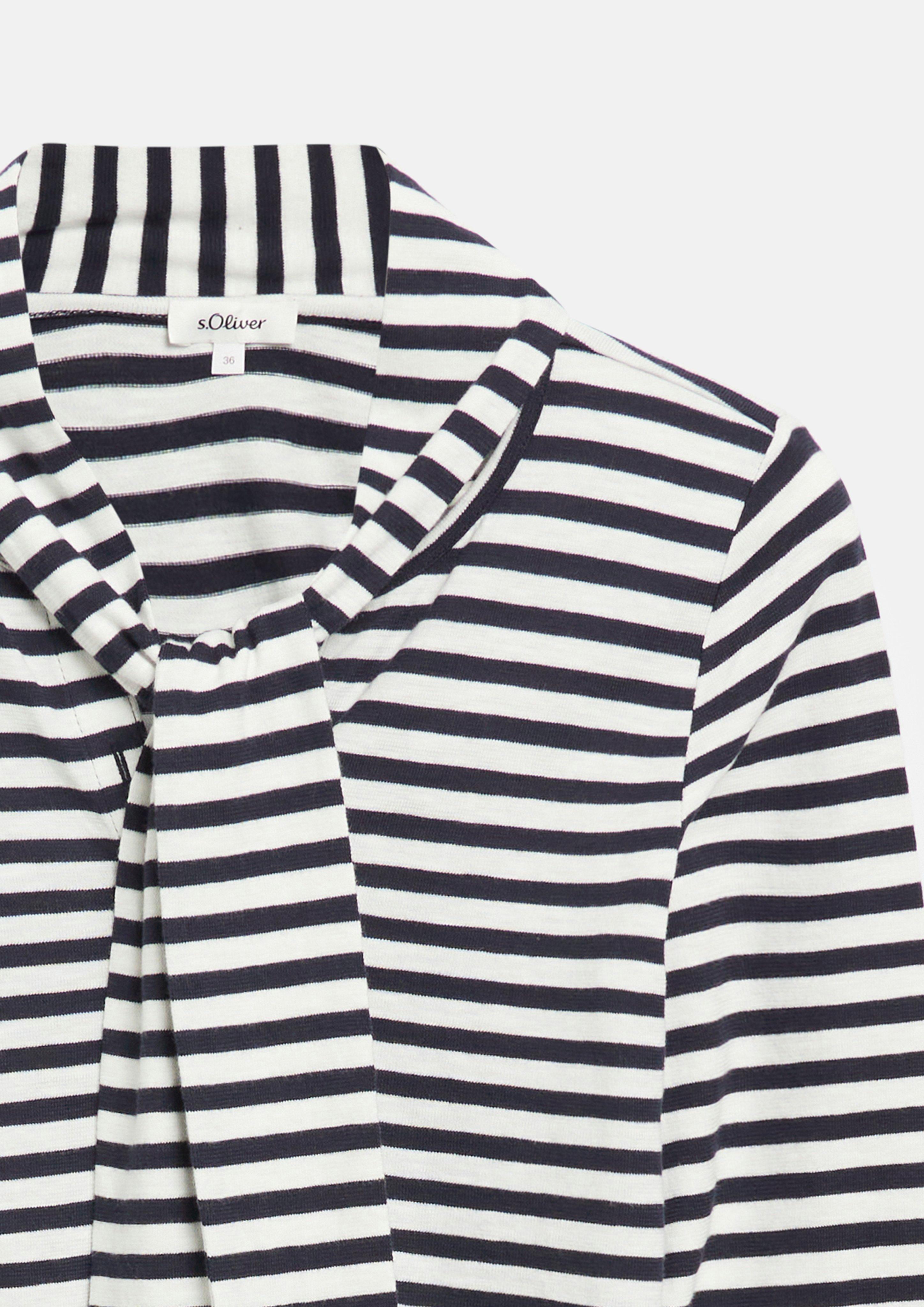 Dames Henley-shirt met afneembare sjaal in blauw van s.Oliver