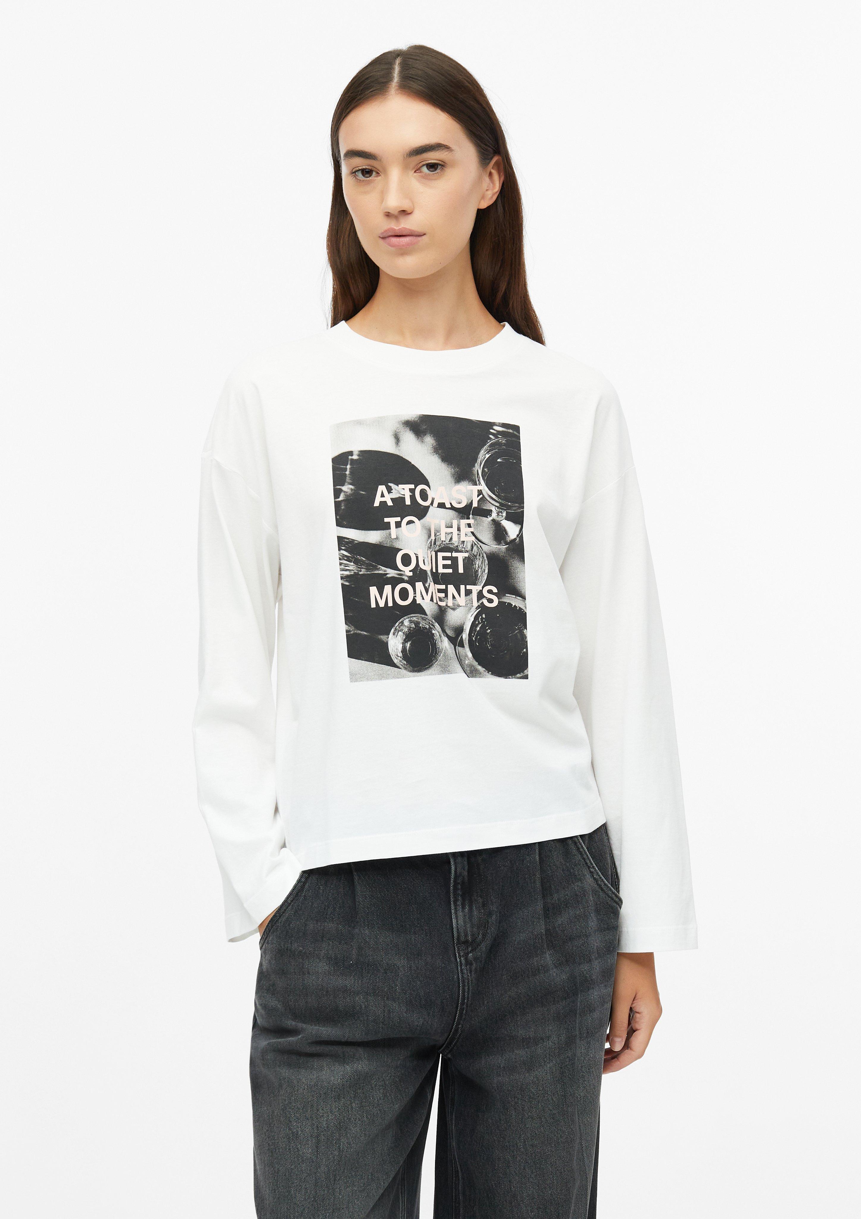T-shirt avec imprimé photo et manches larges en blanc de s.Oliver