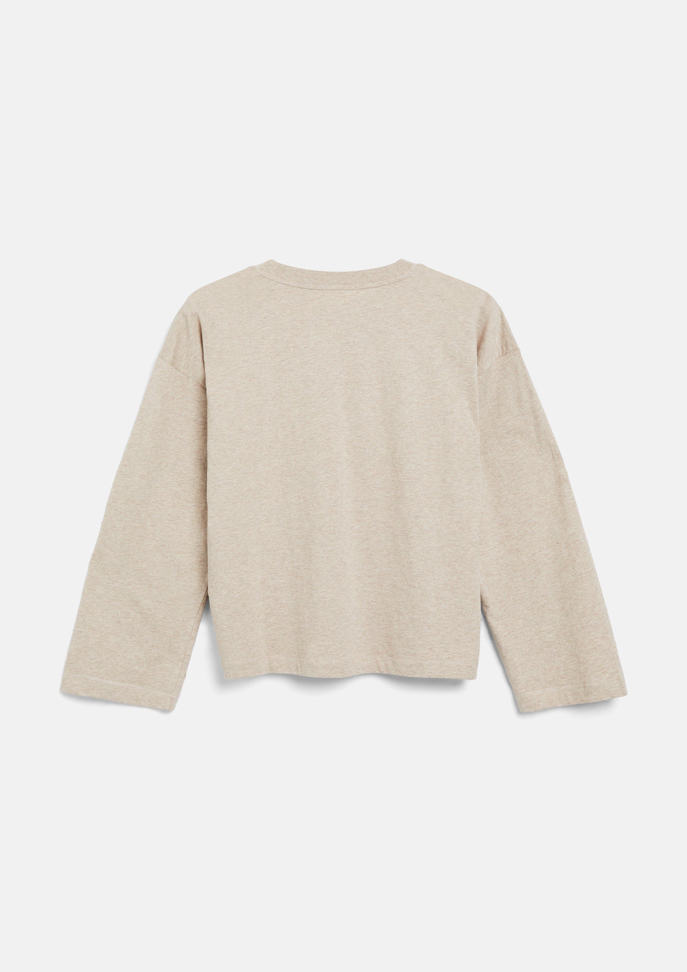 Femmes T-shirt avec imprimé photo et manches larges en brun de s.Oliver