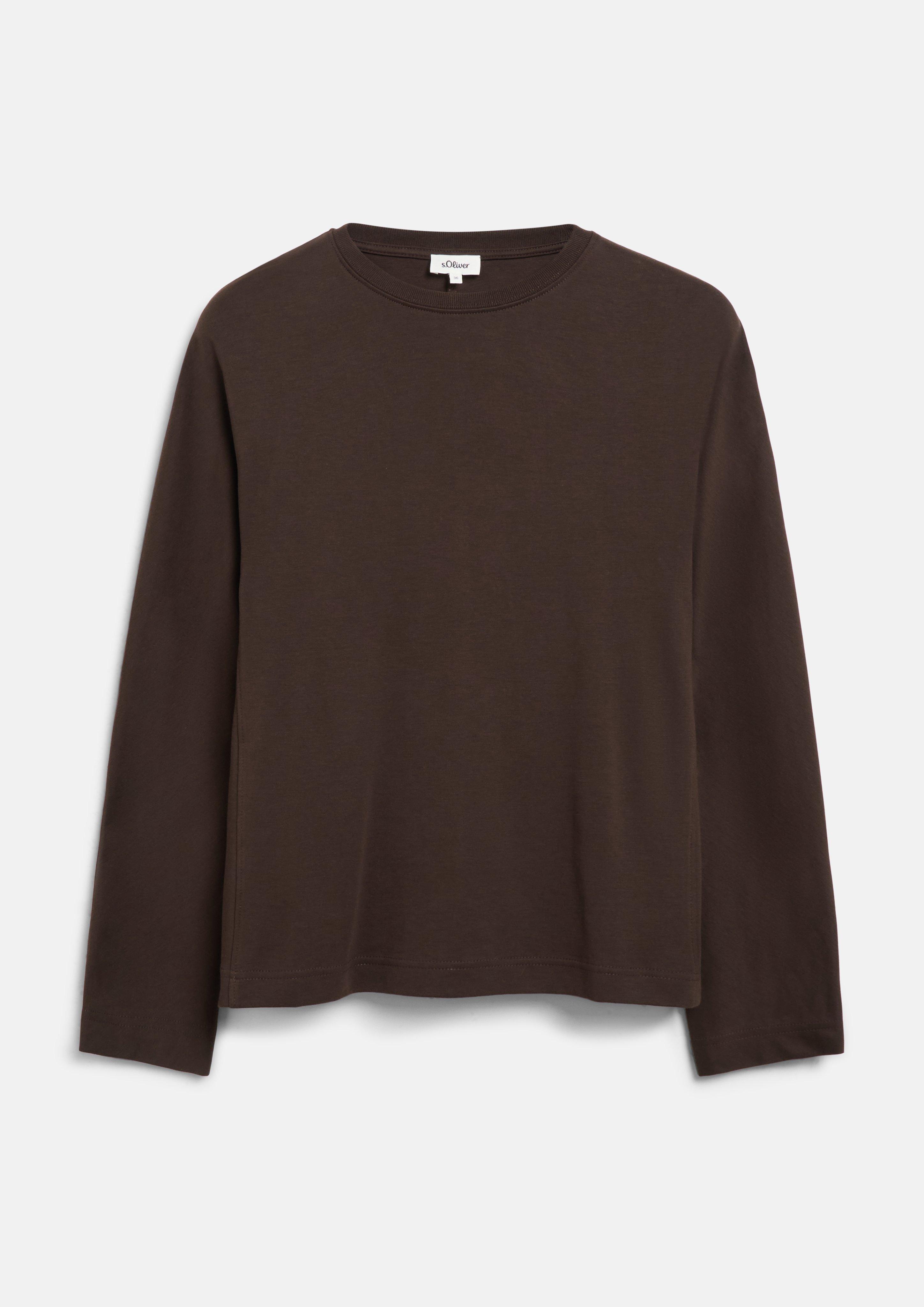 Longsleeve mit Fledermausärmeln im Relaxed Fit in Farbe dunkelbraun von s.Oliver