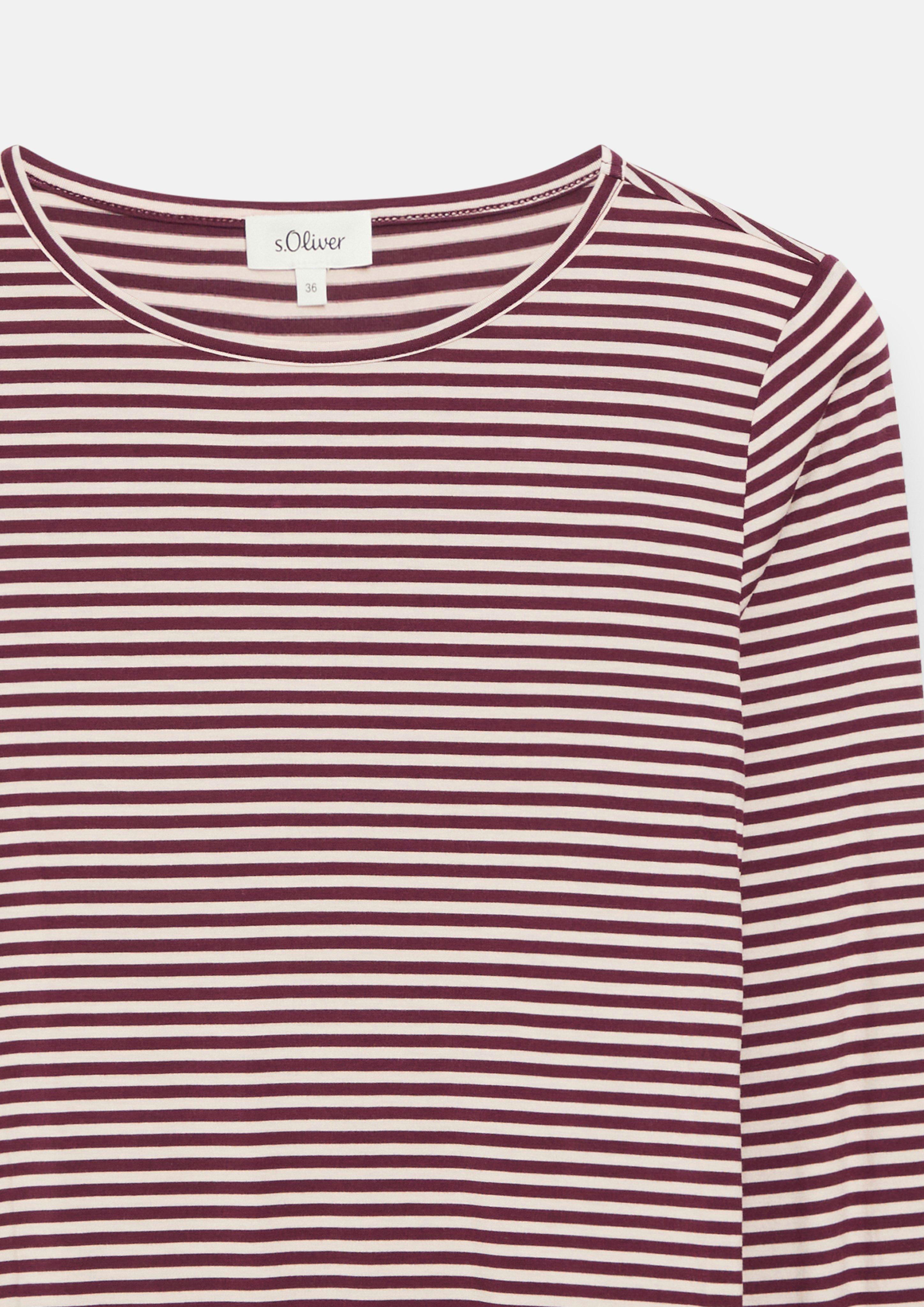Dámy Tričko s dlouhým rukávem a střihem Slim Fit, z měkkého žerzeje v barvě růžová od s.Oliver