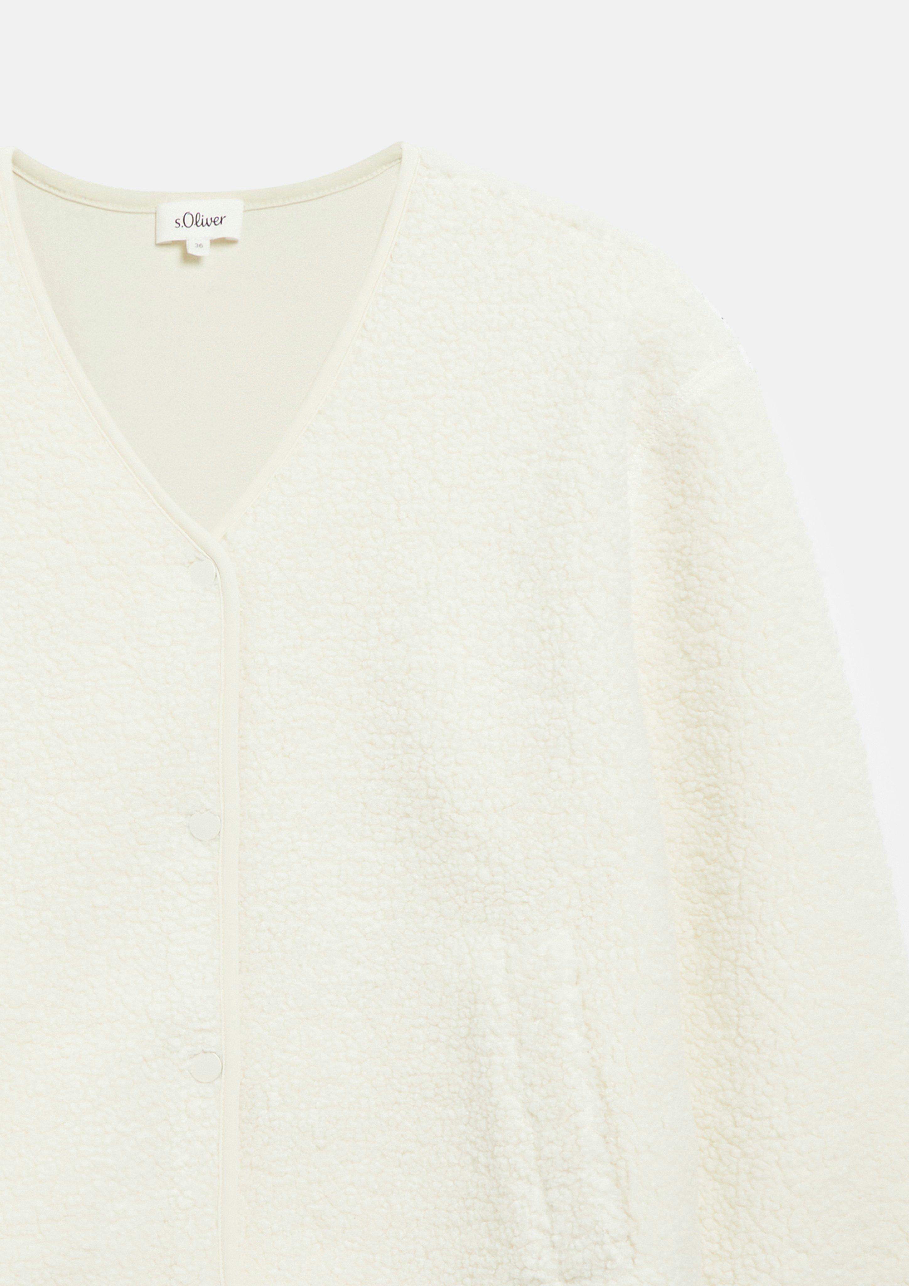 Femmes Veste en peluche légère à la coupe décontractée en crème de s.Oliver