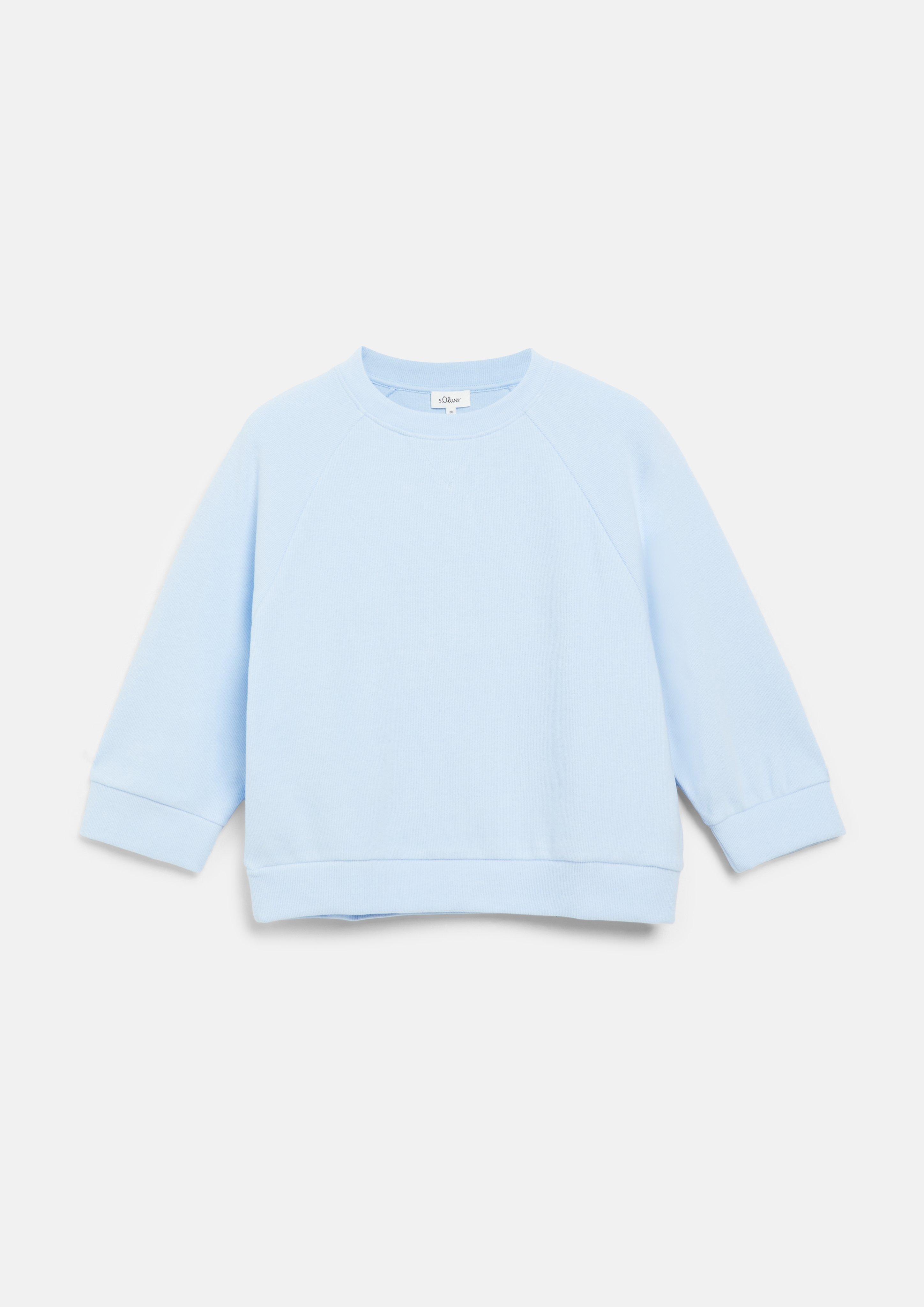 Sweat-shirt doux à manches 3/4 en bleu clair de s.Oliver