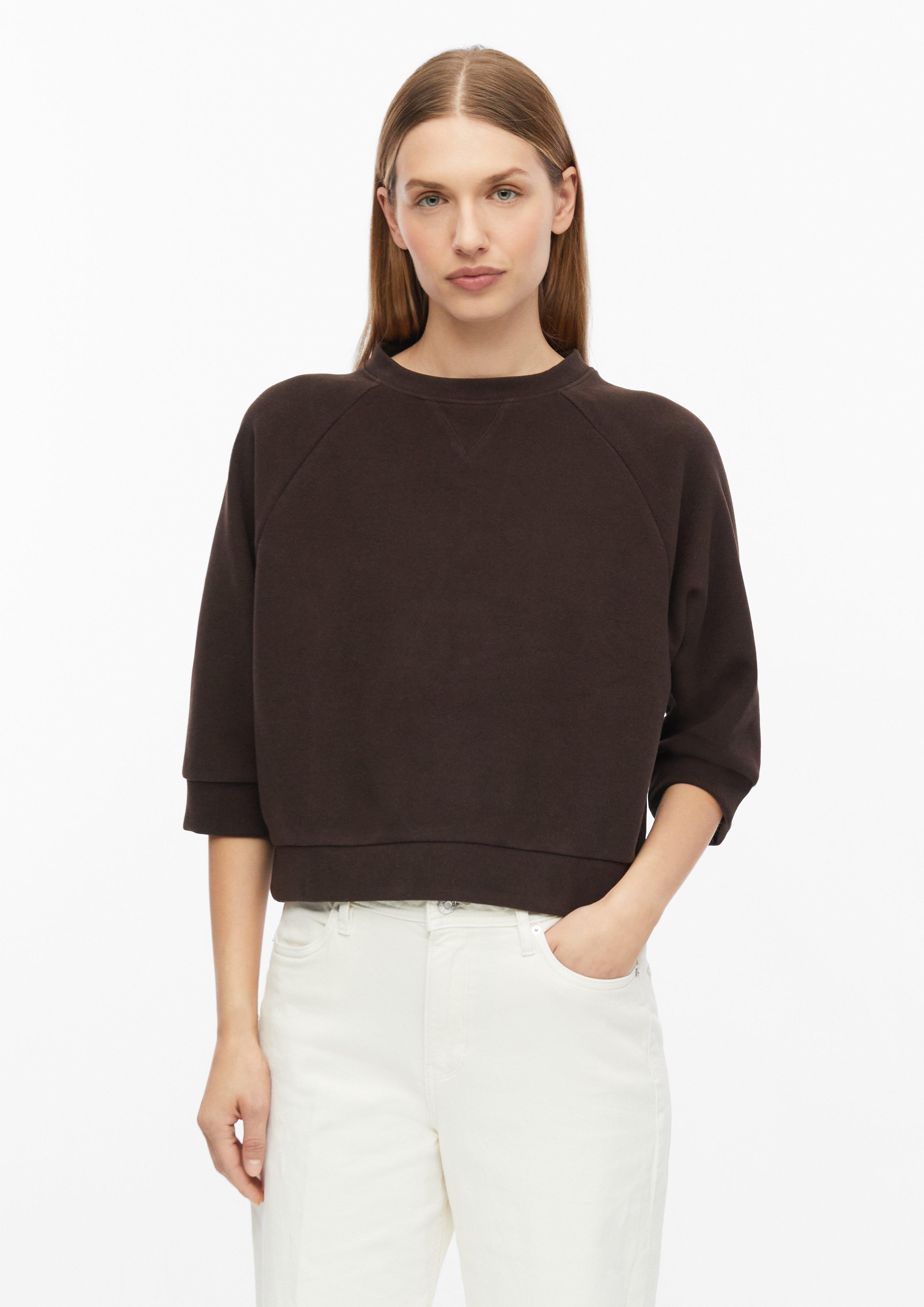 Damen Weiches Sweatshirt mit 3/4-Ärmeln in braun von s.Oliver