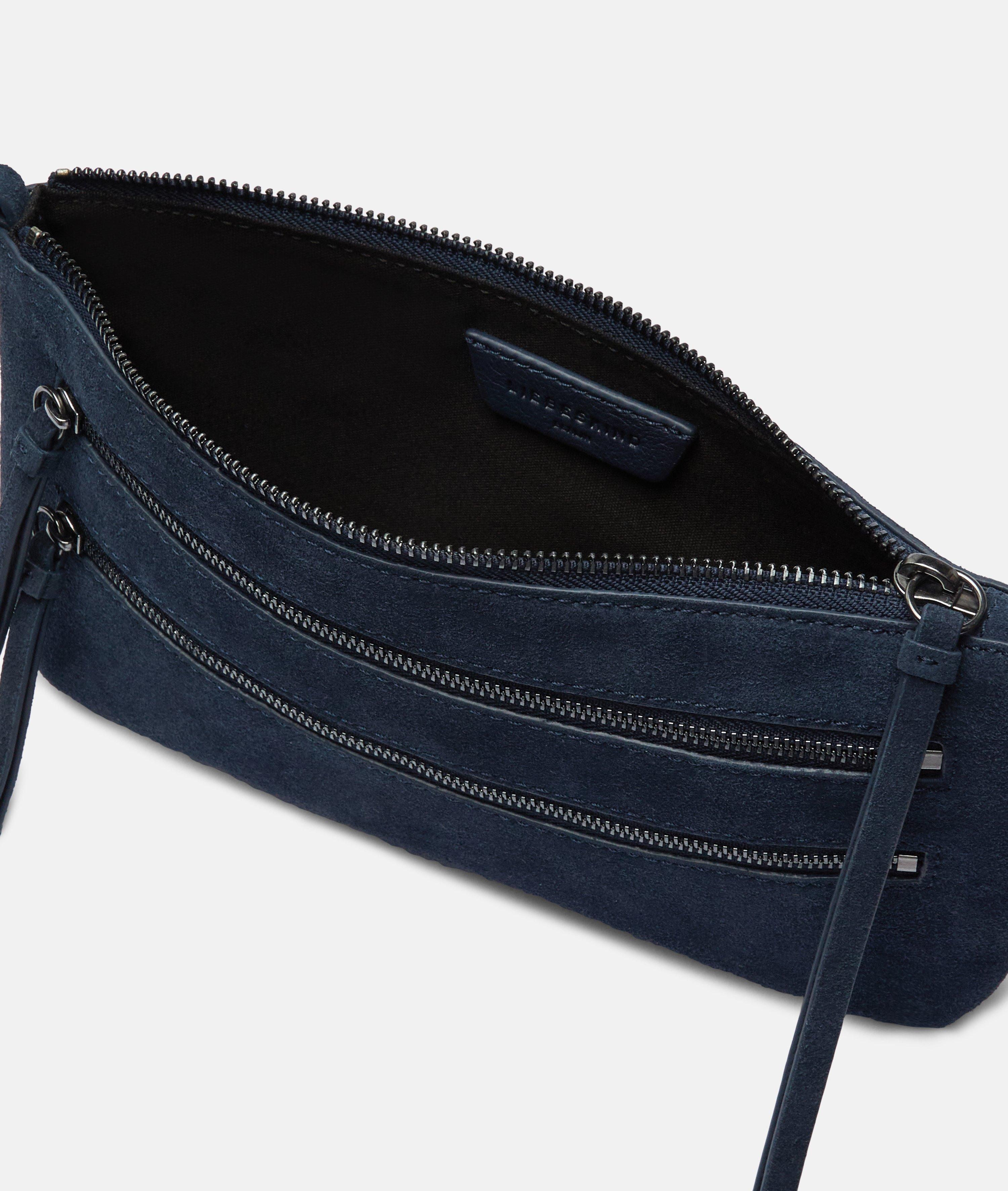 Enkele Zena-crossbody S in blauw, bruin & beige